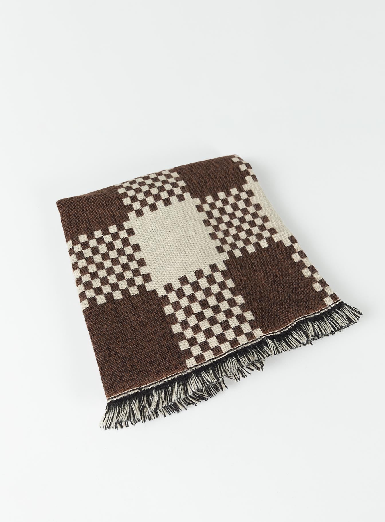 Ruthie Check Scarf Brown / White