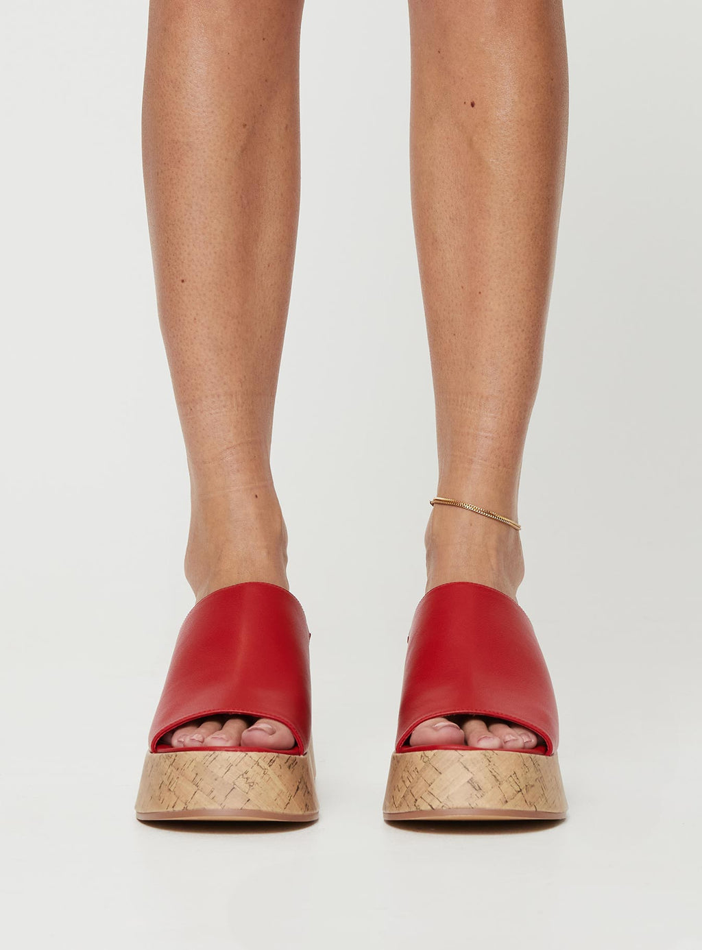 Jessica Mule Heels Red