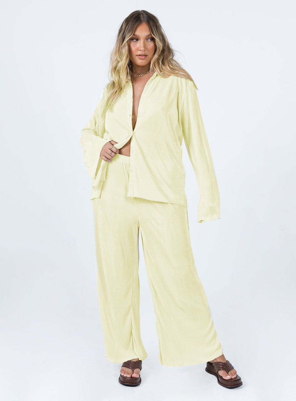 Taina Pleated Shirt Cream