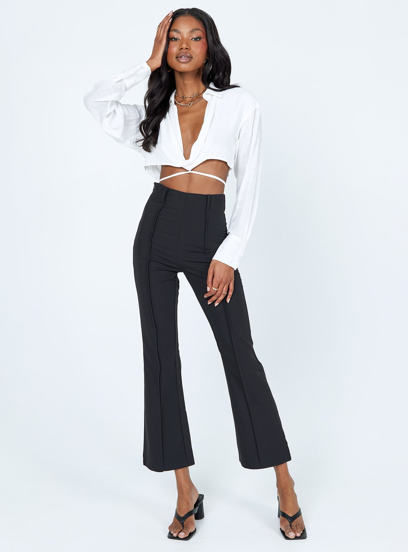 Caprice Long Sleeve Top White