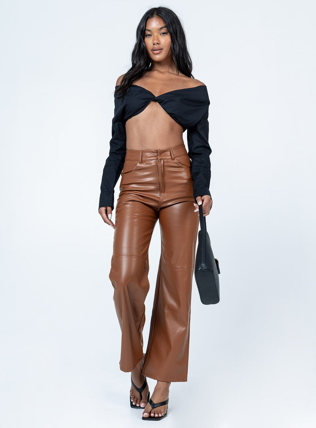 Gemini PU Pants Brown