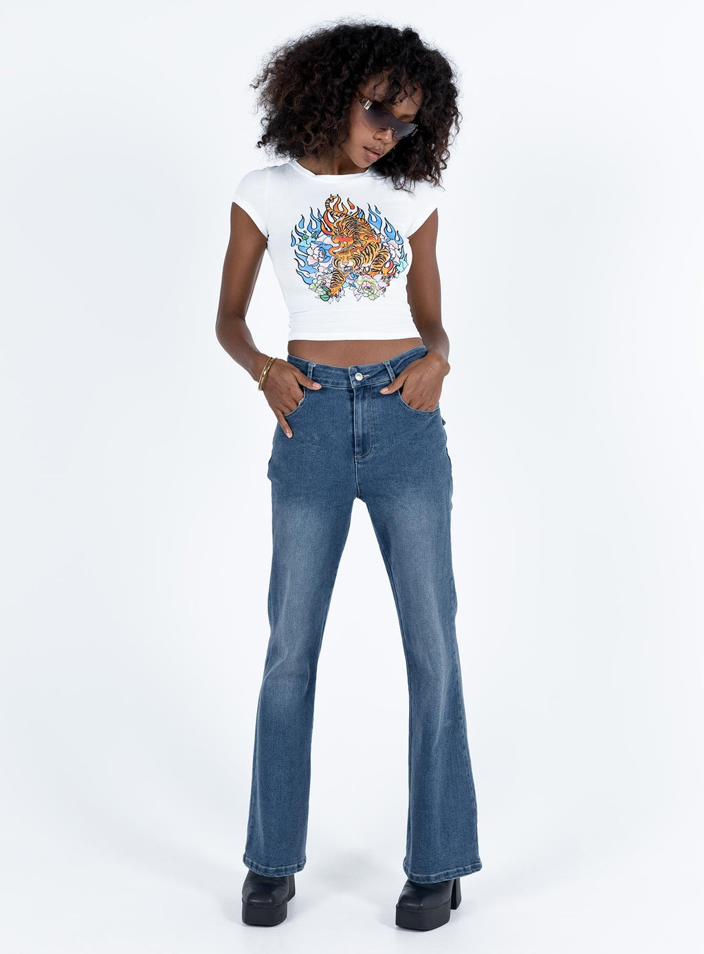 Carvalho Flare Jeans Mid Wash Denim