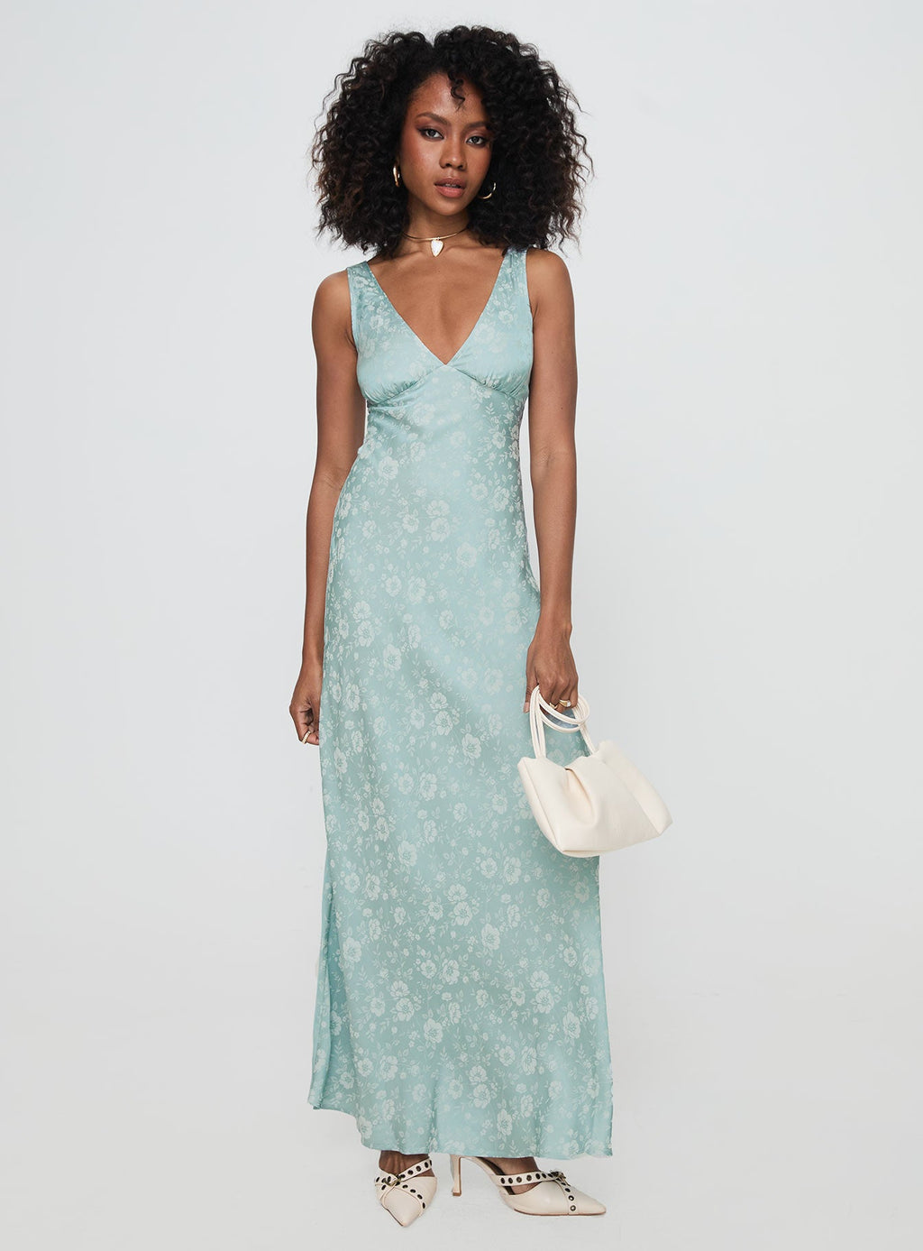 Nell Jacquard Maxi Dress Blue