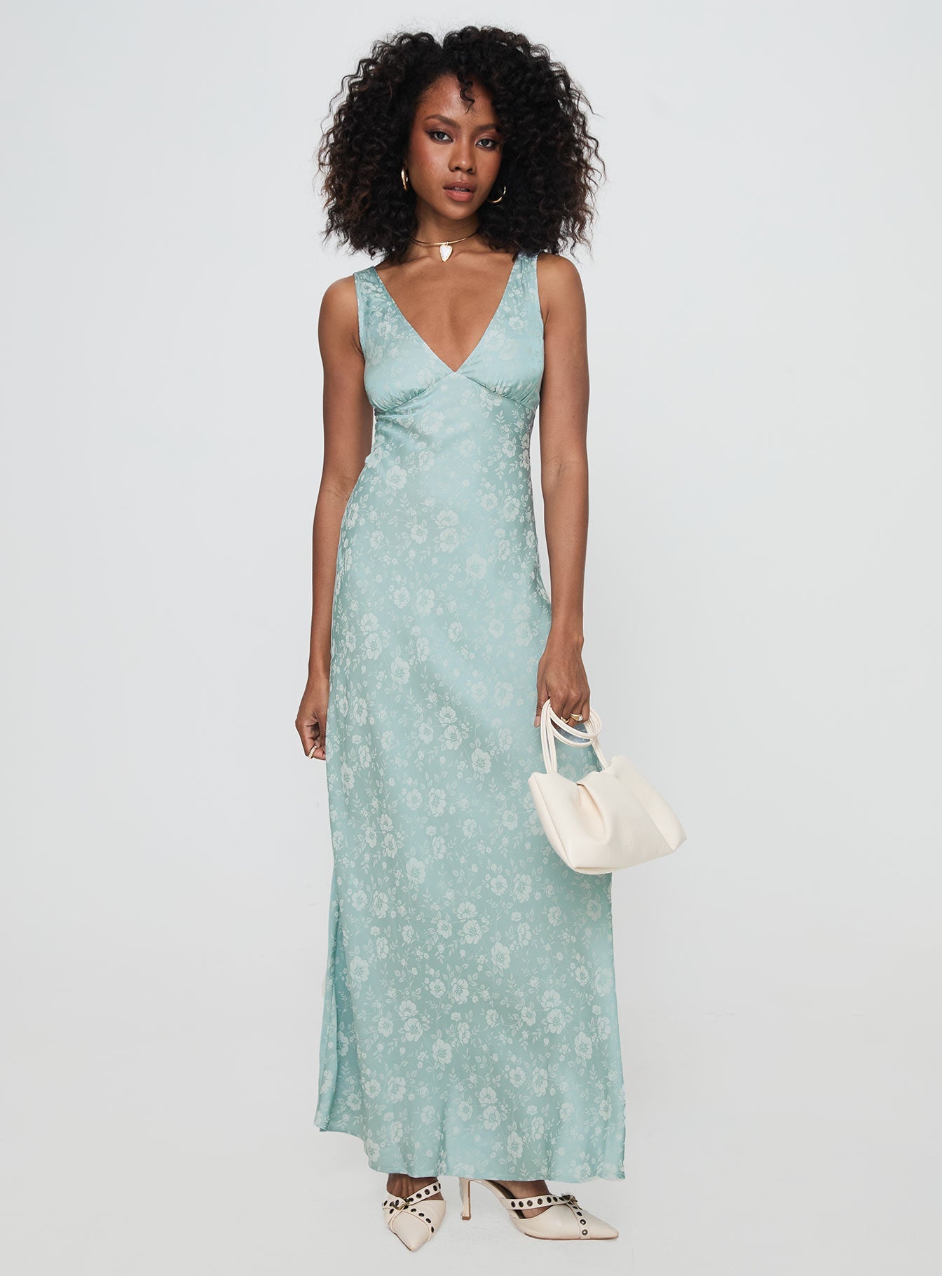 Nell Jacquard Maxi Dress Blue