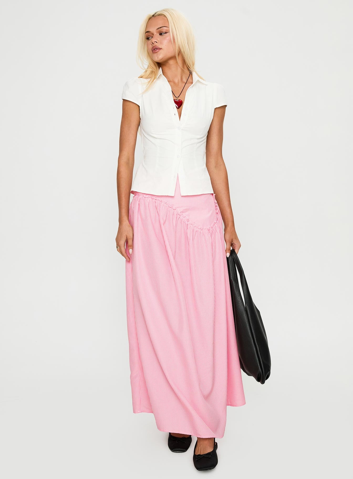 Apresia Maxi Skirt Pink Gingham
