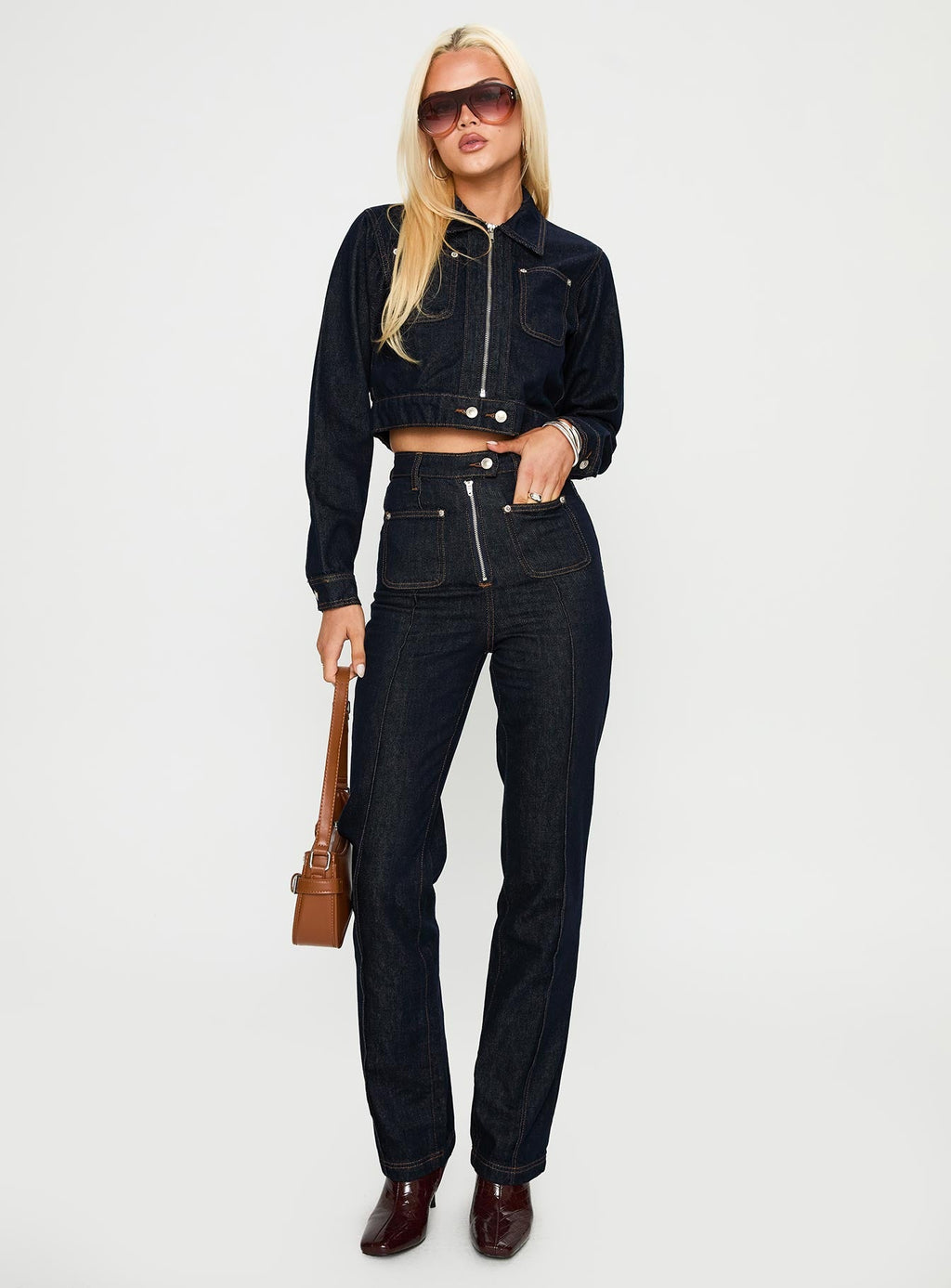 Stallion High Rise Straight Leg Jeans Indigo