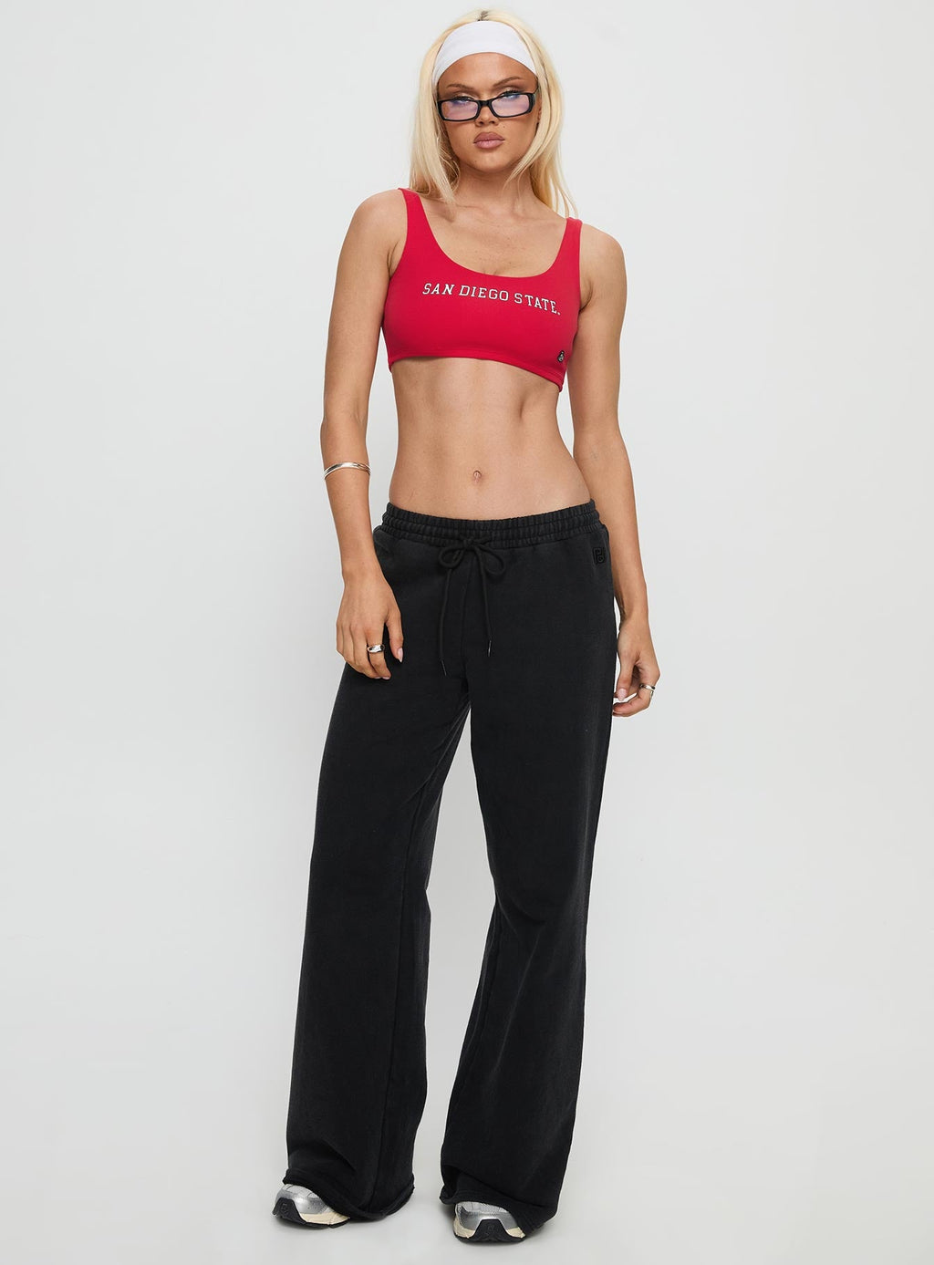 SDSU Scoop Neck Crop Top Red