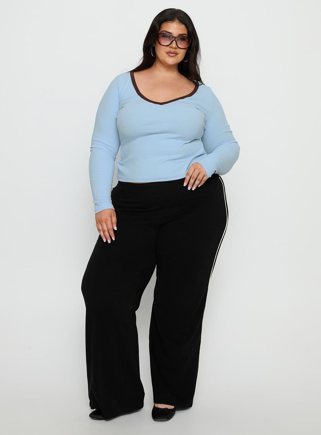 Ascenda Straight Leg Track Pant Black Curve
