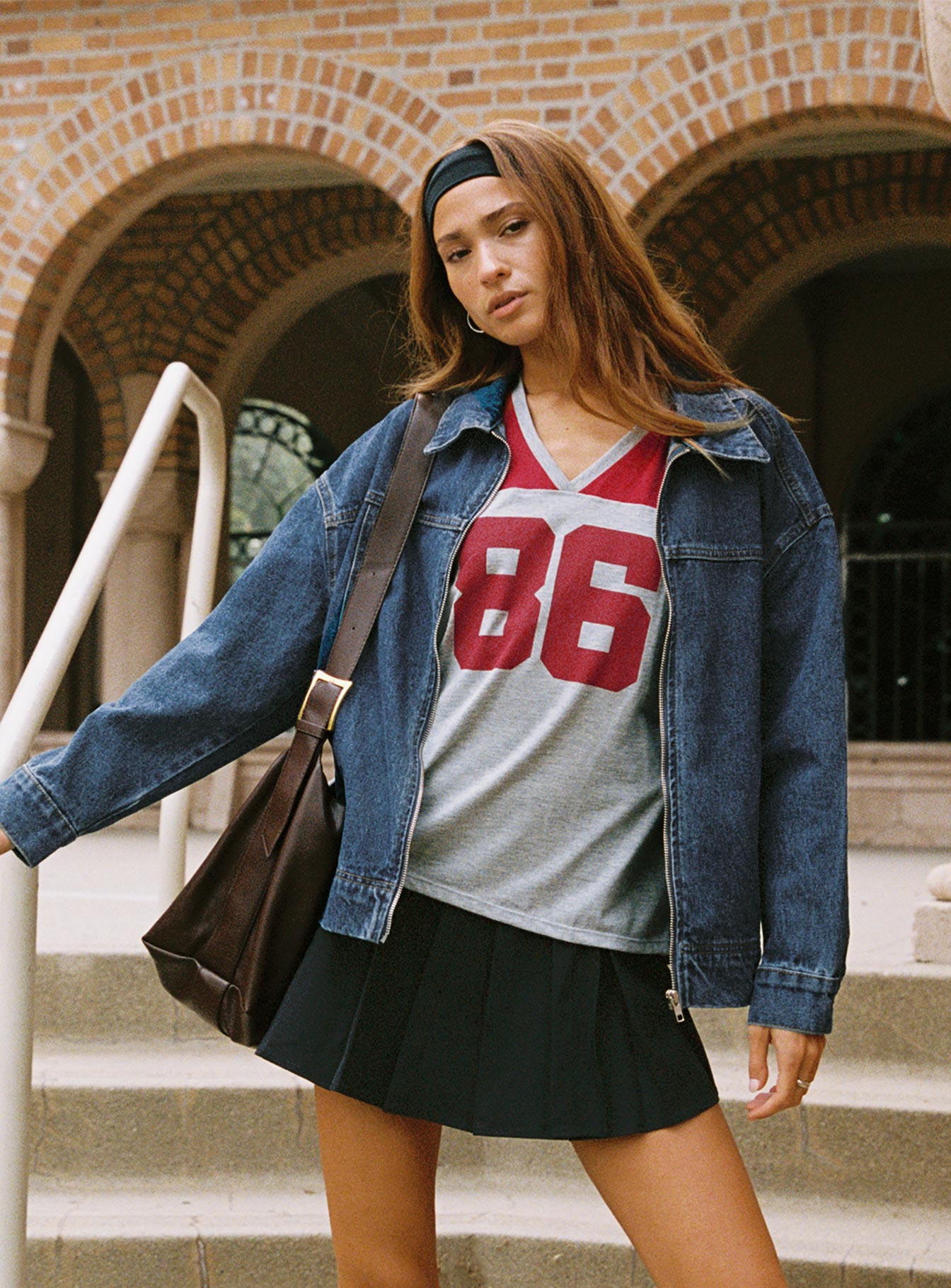 Balap Top Grey Marle / Red