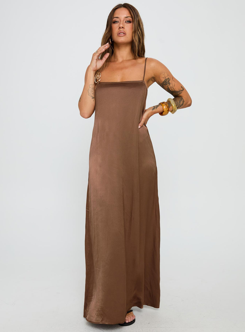 Apple Cider Maxi Dress Brown