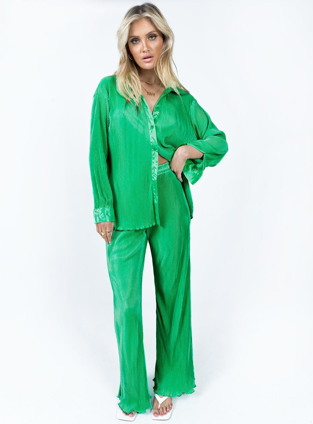 Lennix Plisse Set Green