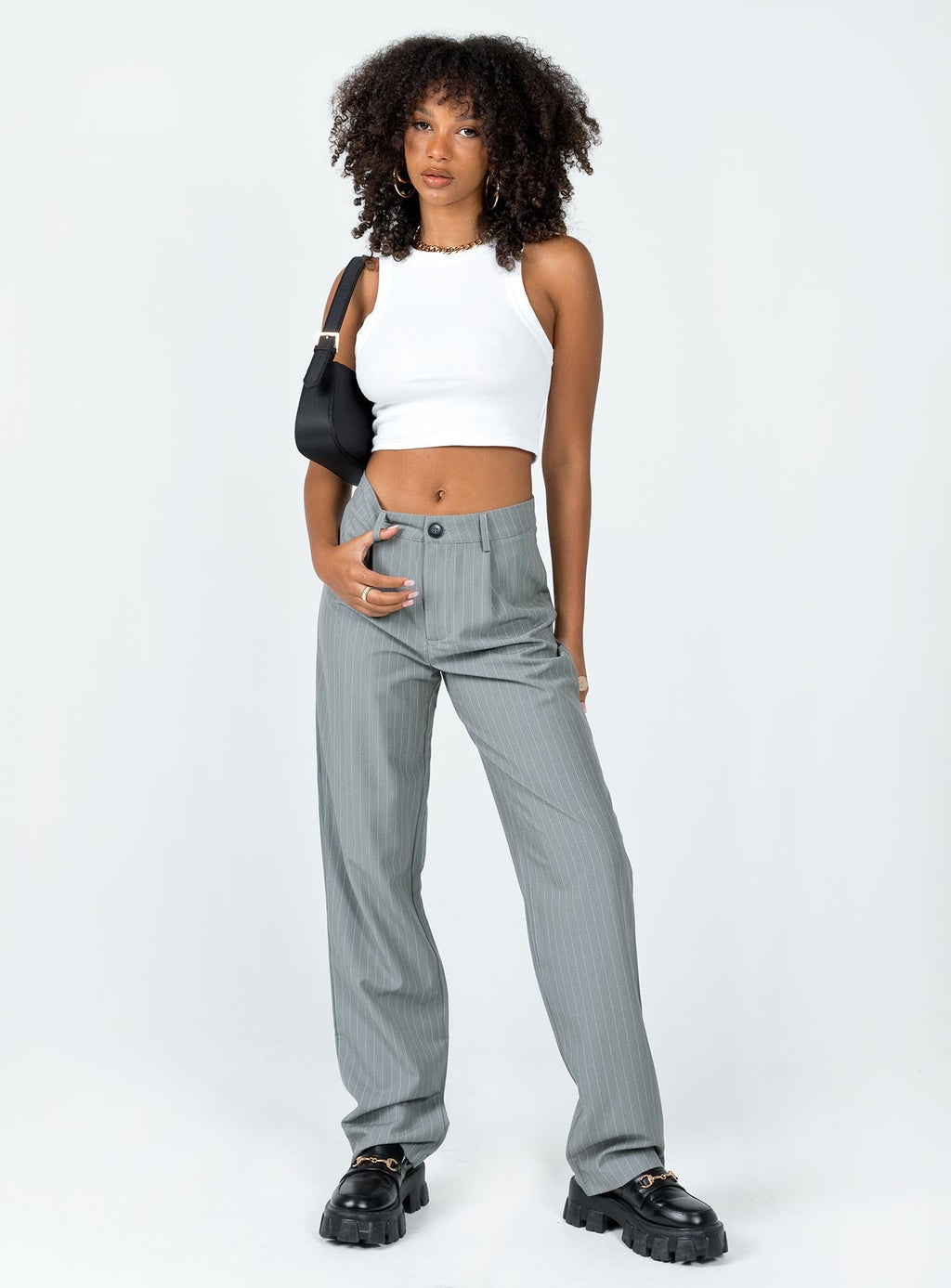 Titius Pant Grey Pinstripe