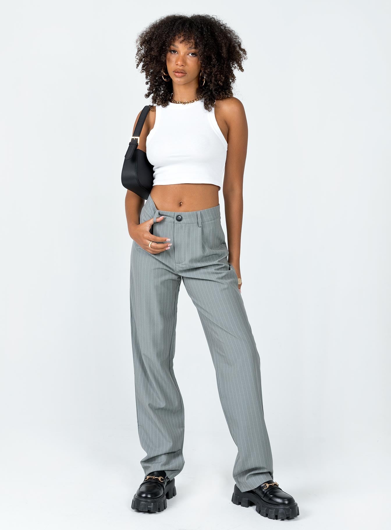 Titius Pant Grey Pinstripe