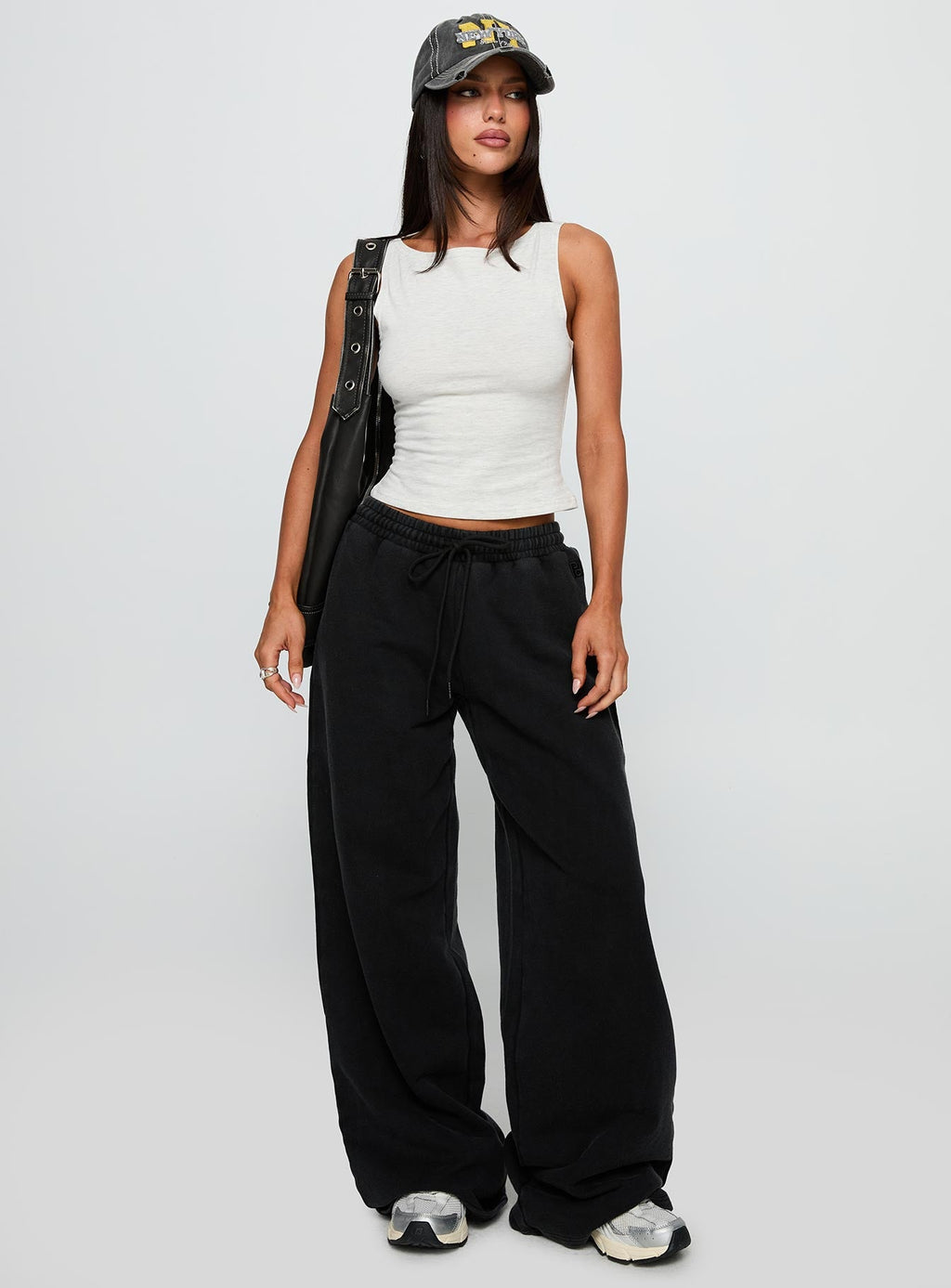 Bleeker High Neck Top Grey Marle