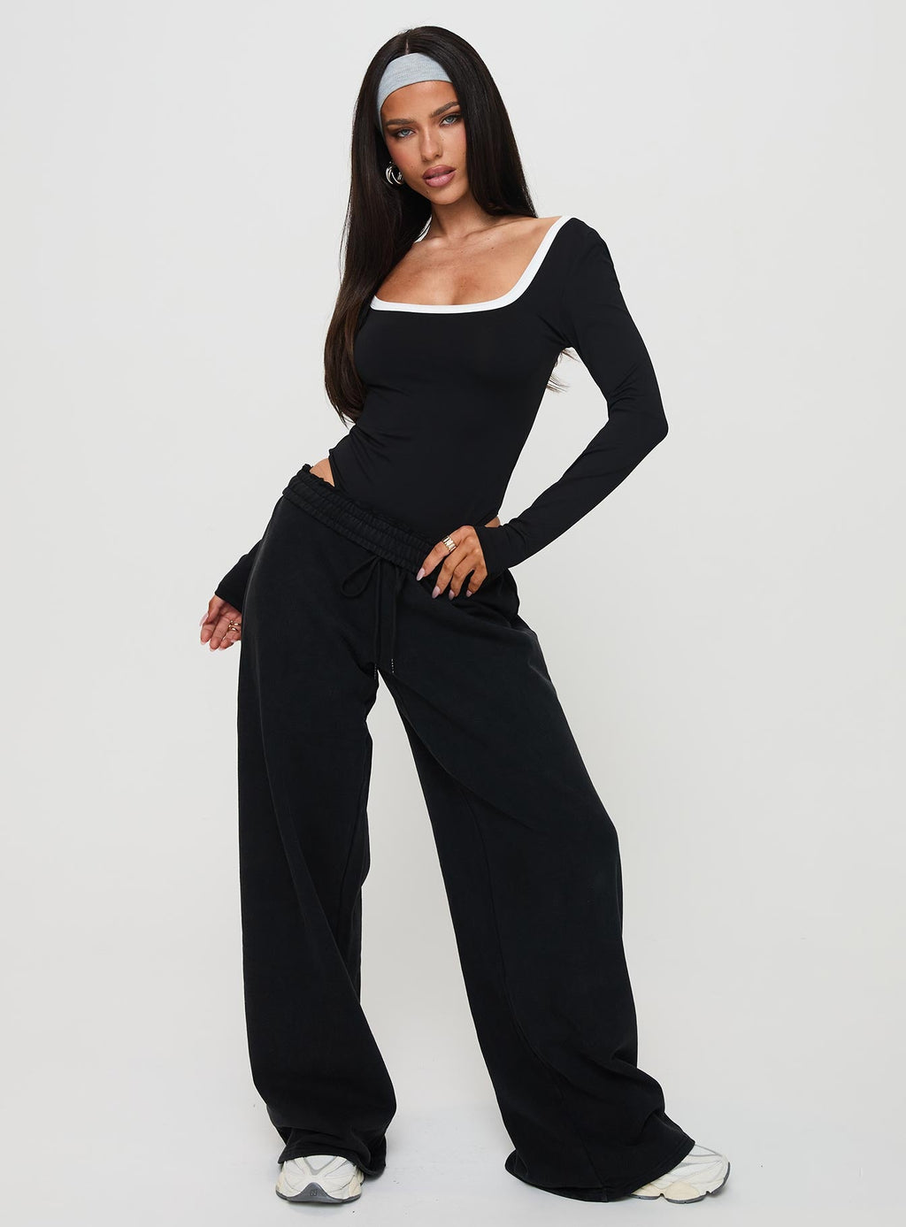 Ender Contrast Trim Bodysuit Black