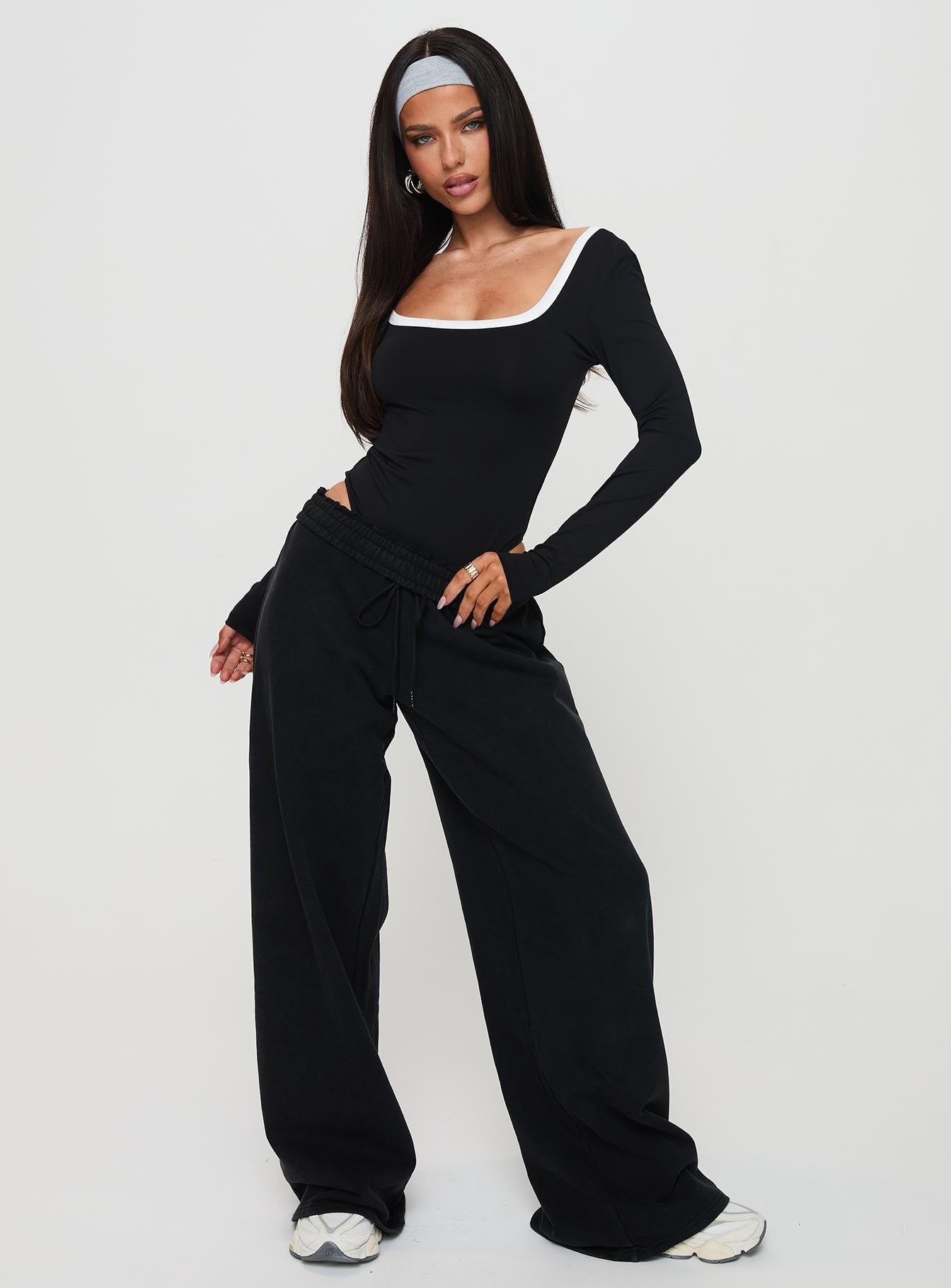 Ender Contrast Trim Bodysuit Black