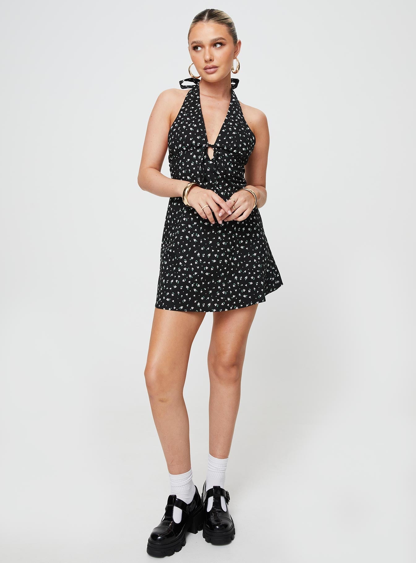 Lanier Mini Dress Black Floral