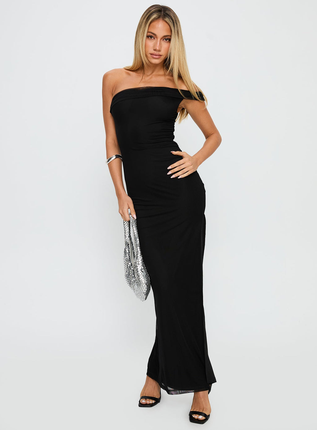 Technique Off The Shoulder Maxi Dress Black