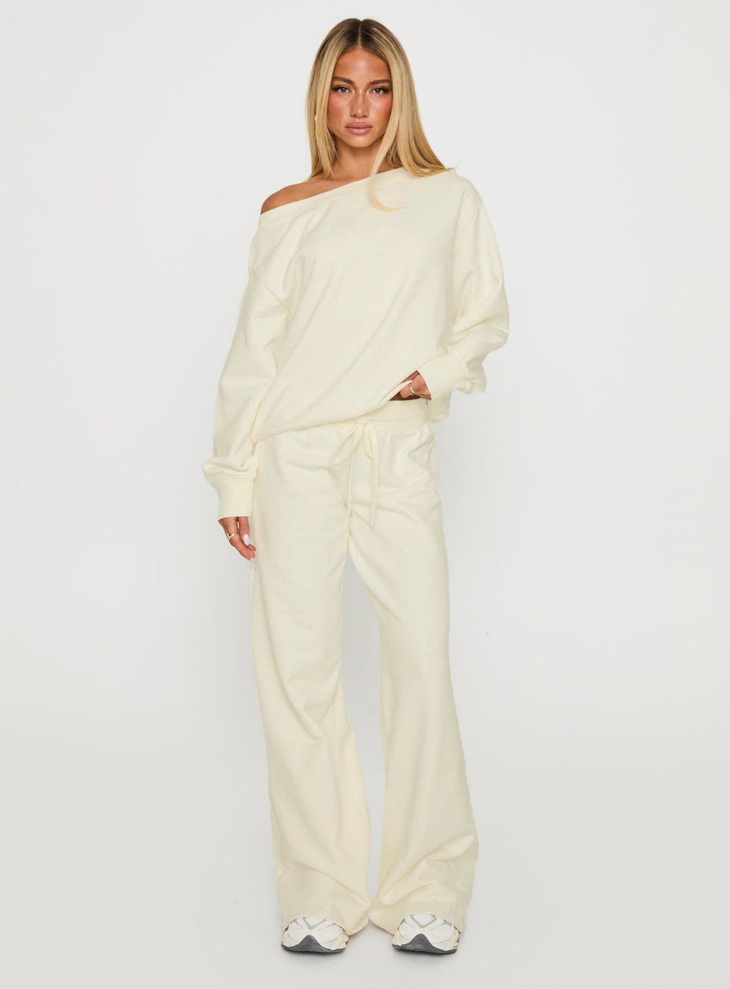Dodie Wide Leg Pants Washed White