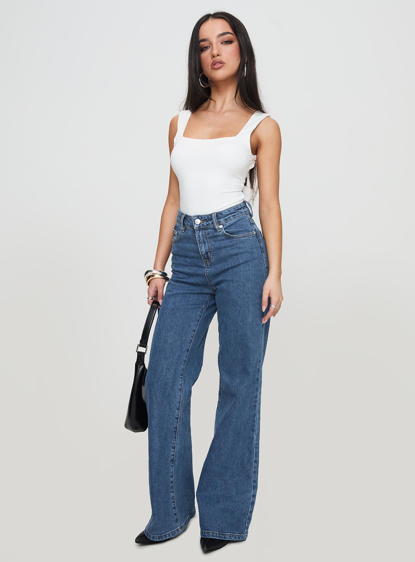 Lucille High Rise Flared Jeans Mid Wash