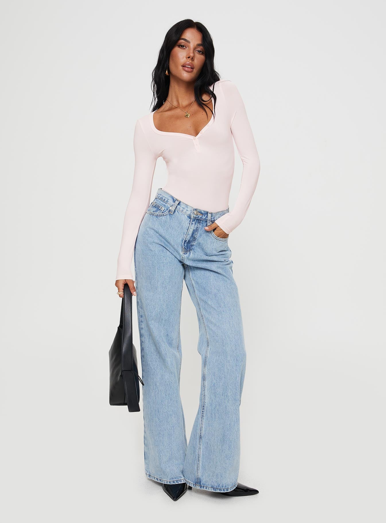 Delgado Long Sleeve Bodysuit Pink