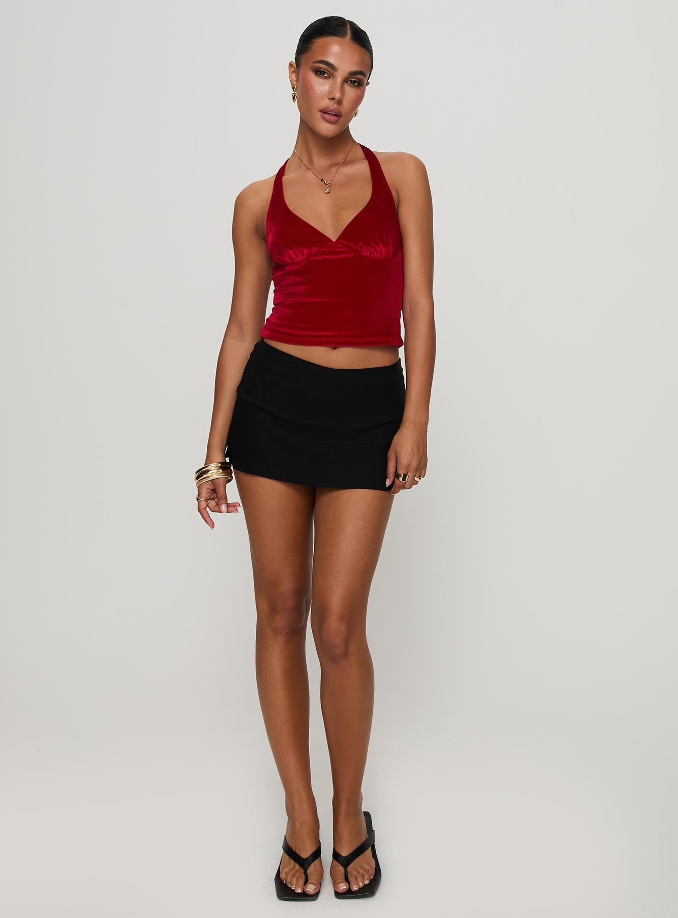 Tuberose Halter Top Red