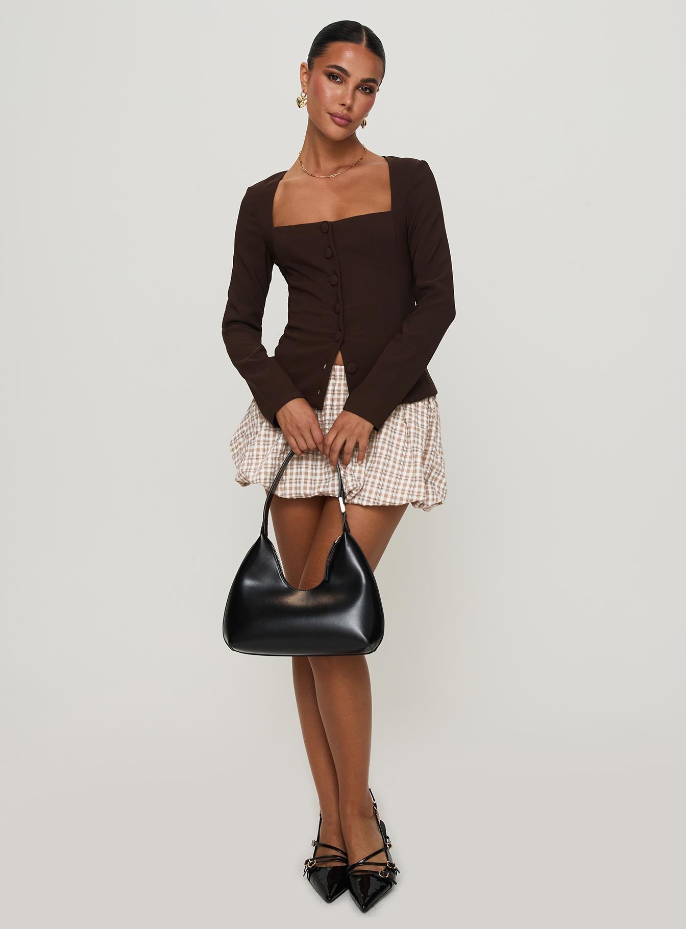 Gaskin Long Sleeve Top Brown