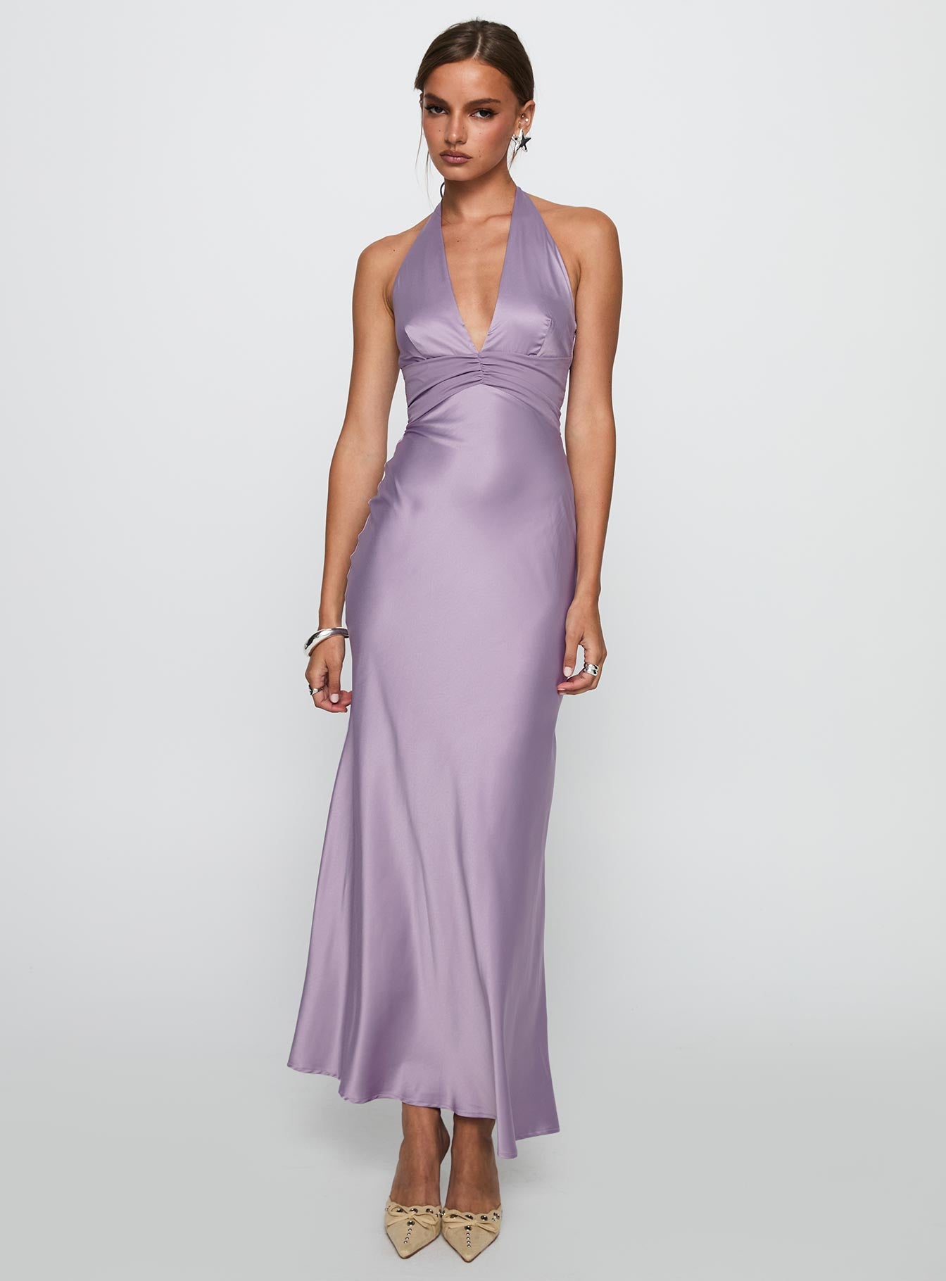 Rousseau Halter Maxi Dress Mauve