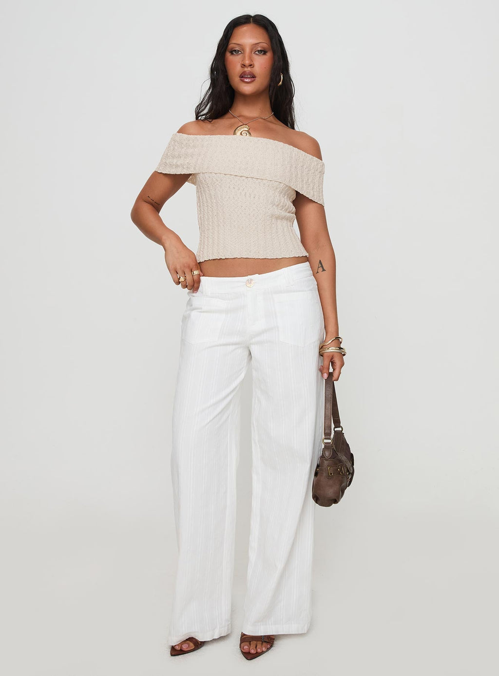 Vendi Low Rise Pant White Petite