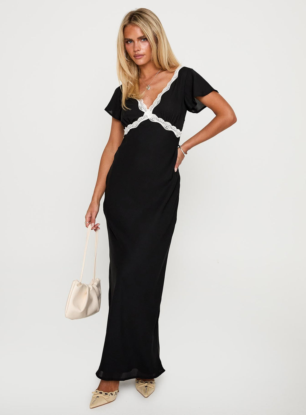Barbarita Lace Maxi Dress Black