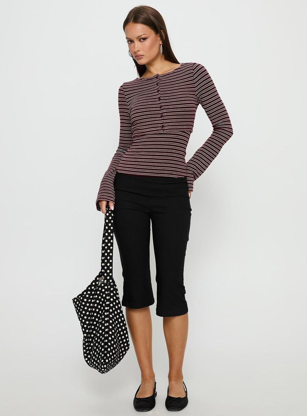 Spence Layered Cardigan Top Multi Stripe