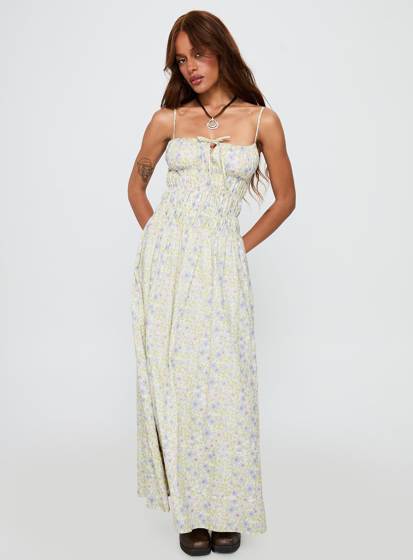 Loralei Shirred Maxi Dress Floral