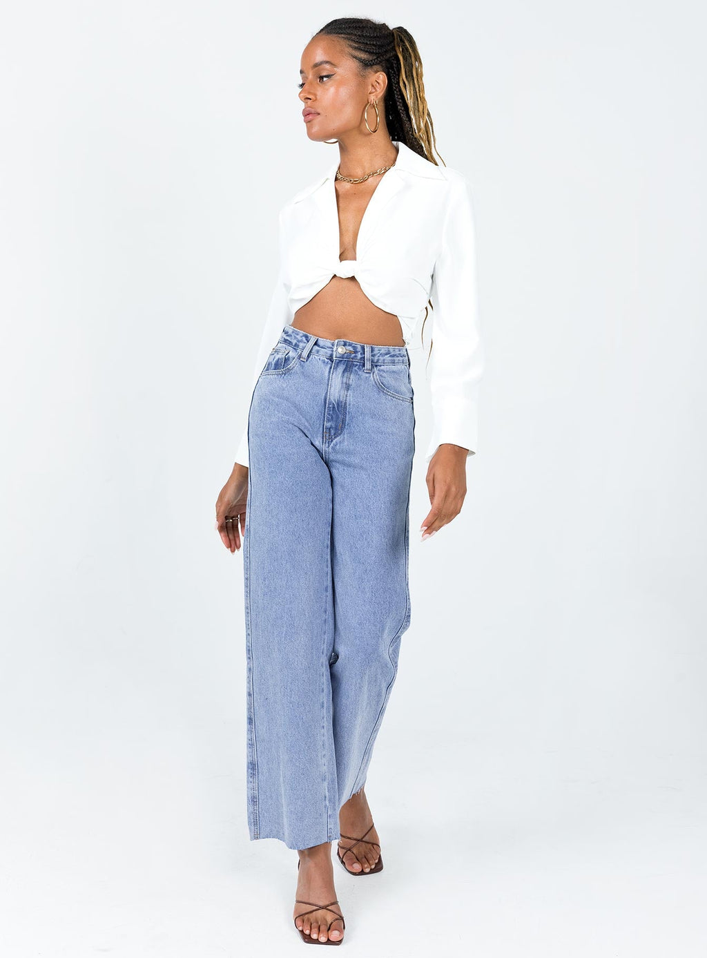 French Kiss Twist Shirt White