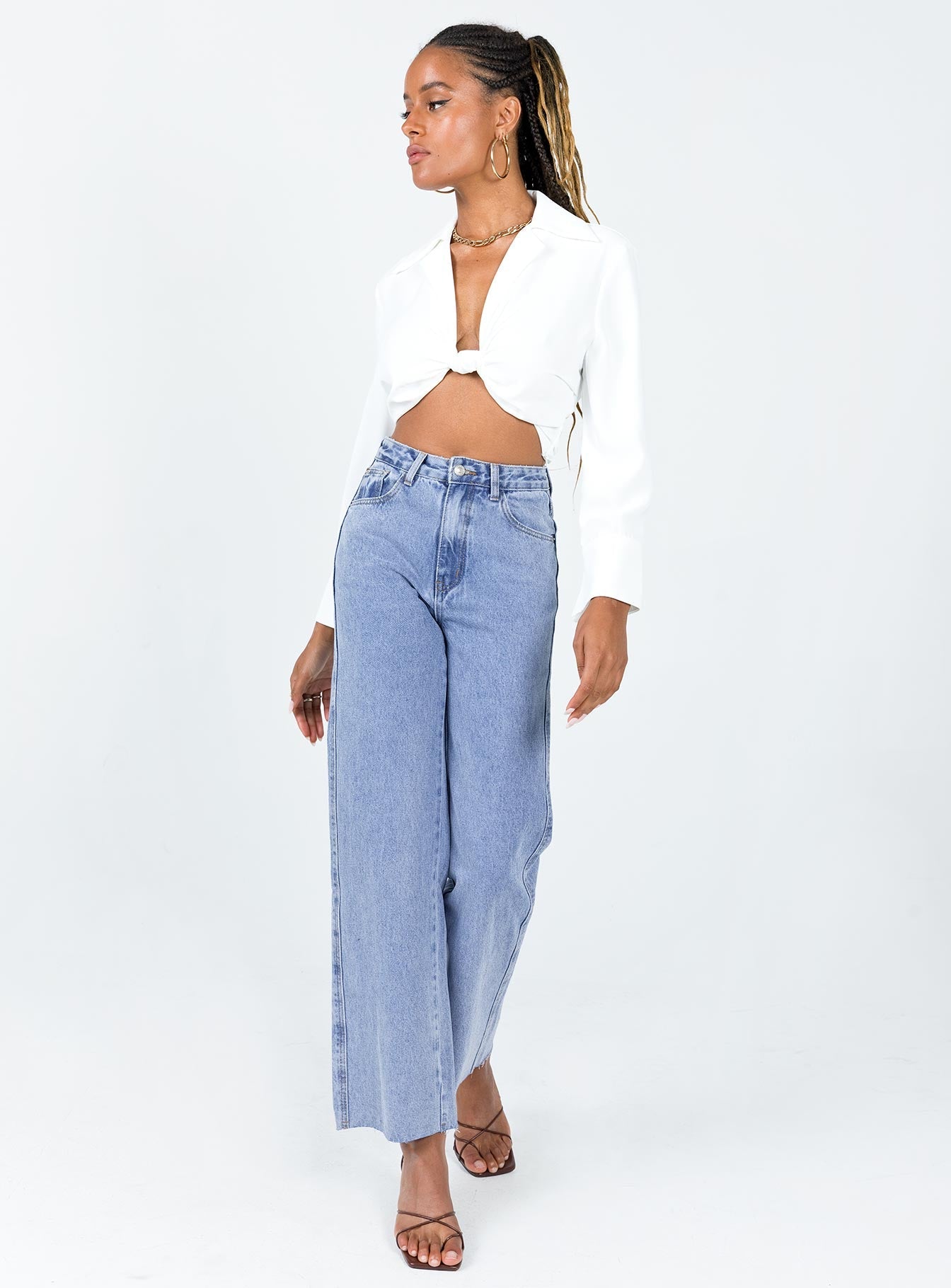 French Kiss Twist Shirt White