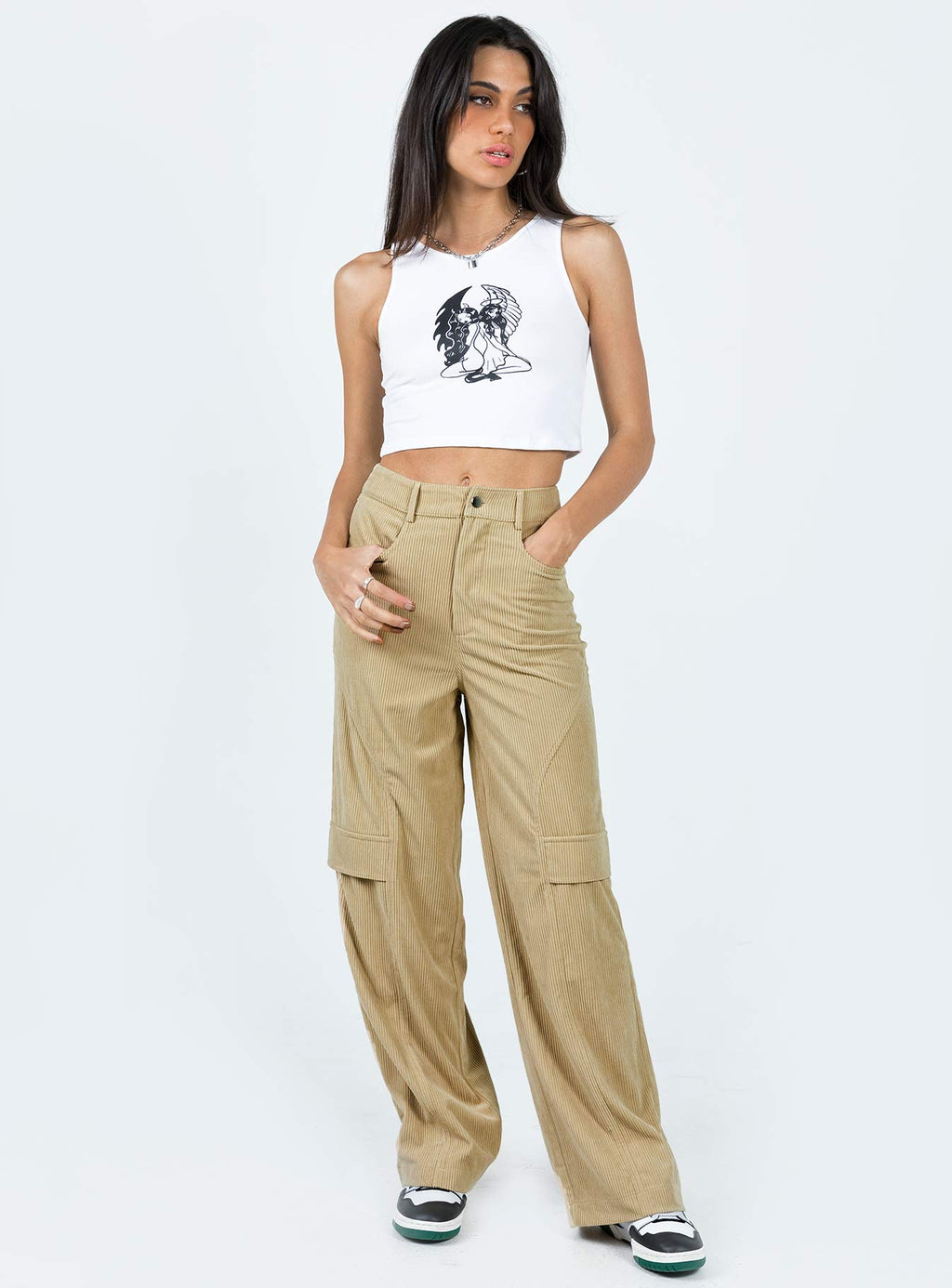 City Loop Cord Pants Beige
