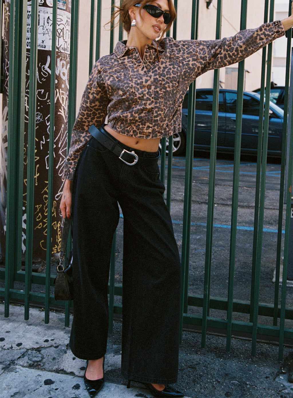 Naylor Mid Rise Wide Leg Jeans Washed Black Tall