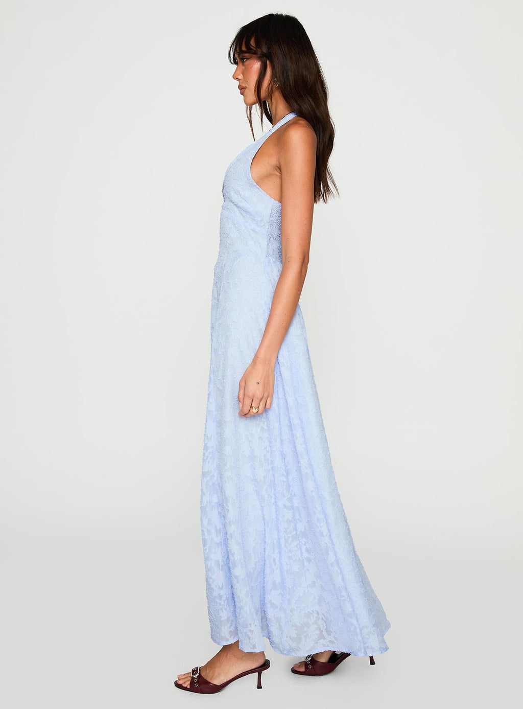 Hours In Silence Drop Waist Maxi Dress Blue