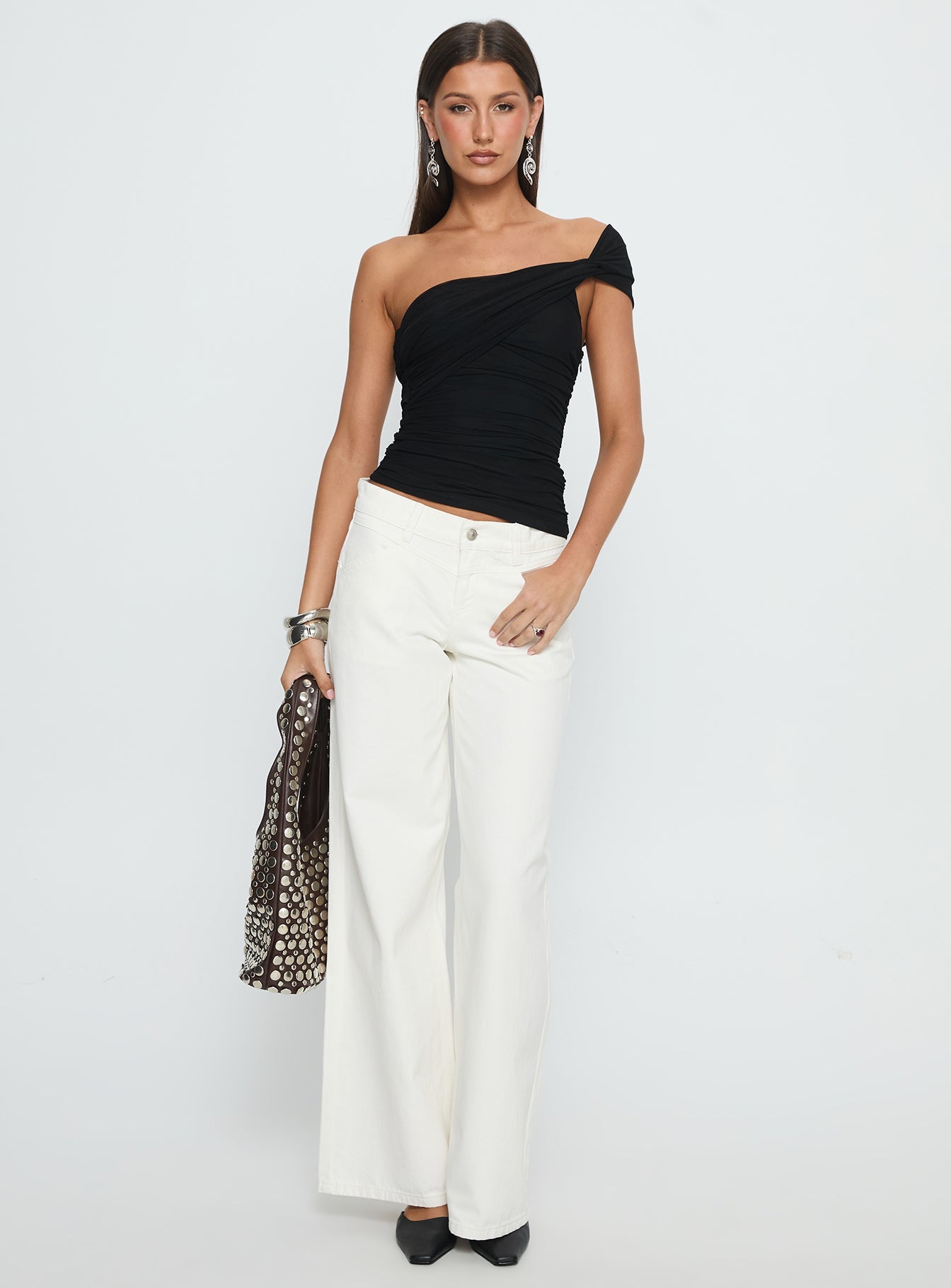 Catiana Low Rise Wide Leg Jeans White