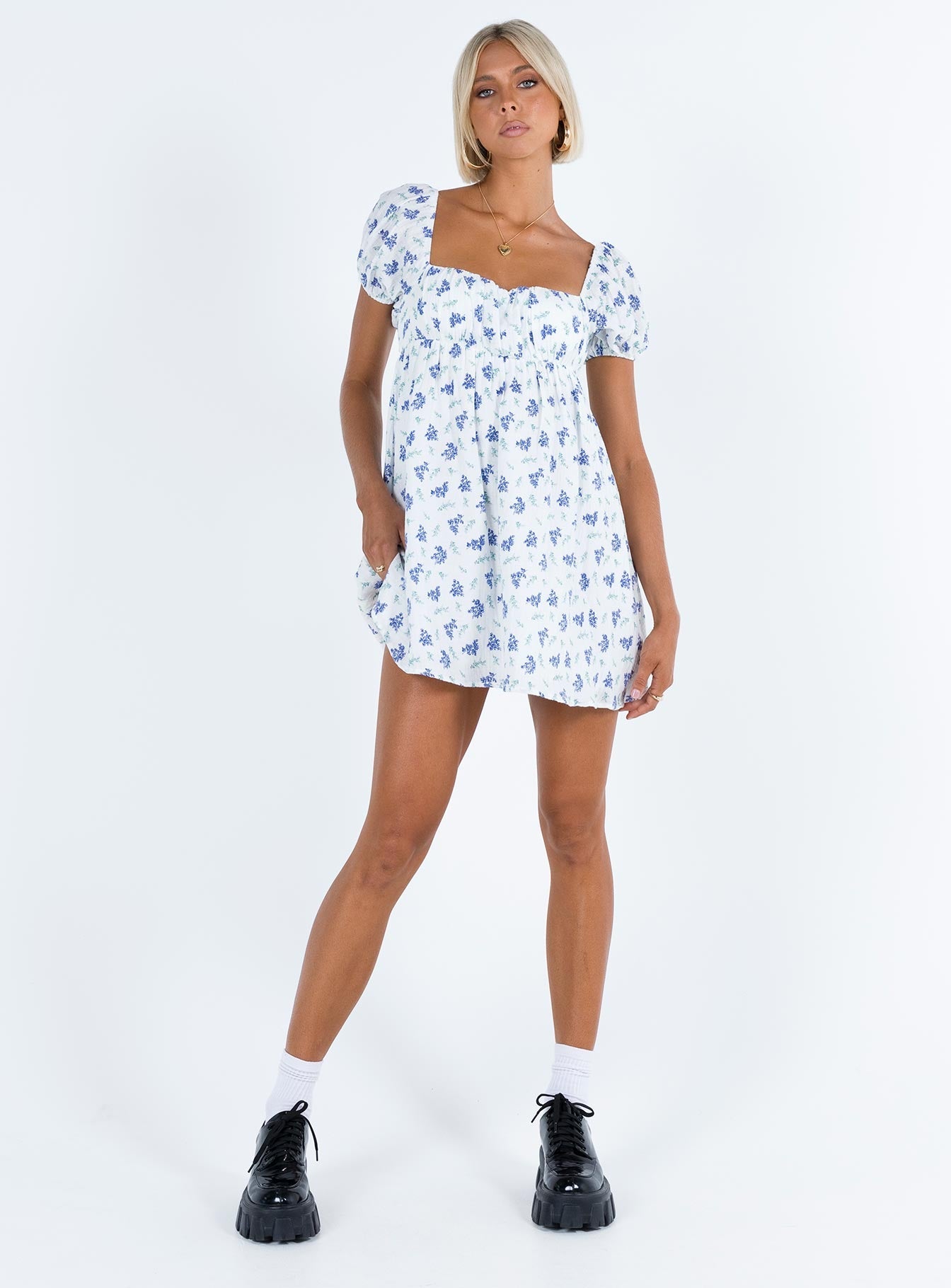 Let's Dance Mini Dress Blue Floral
