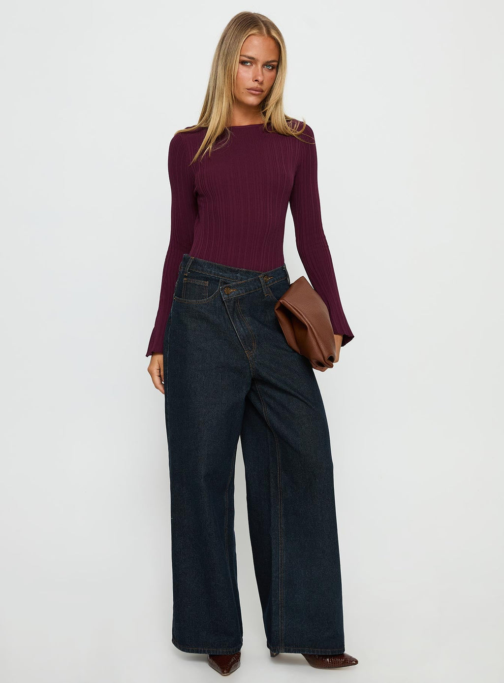 Mayok Long Sleeve Bodysuit Plum