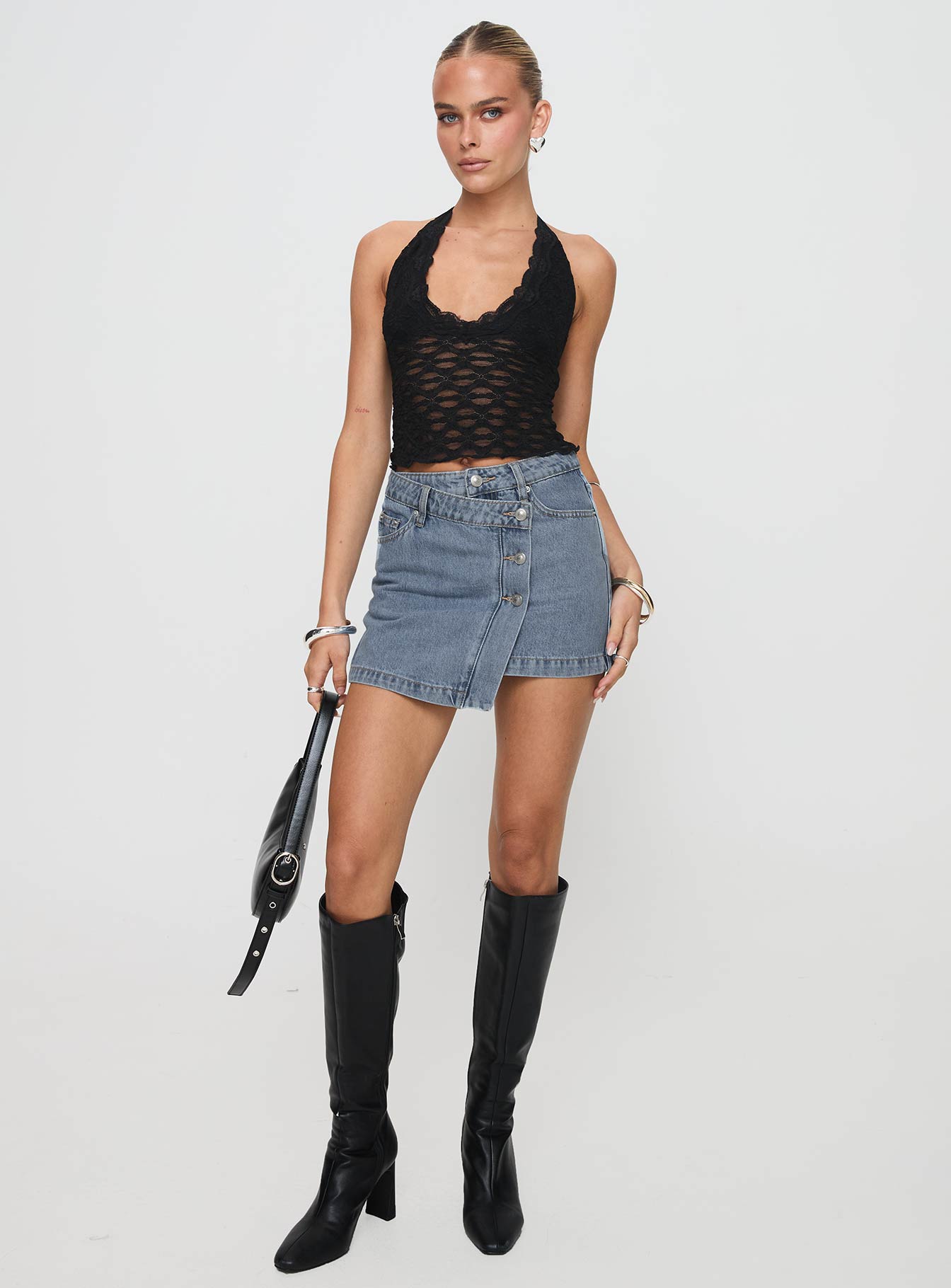 Only Angel Halter Top Black