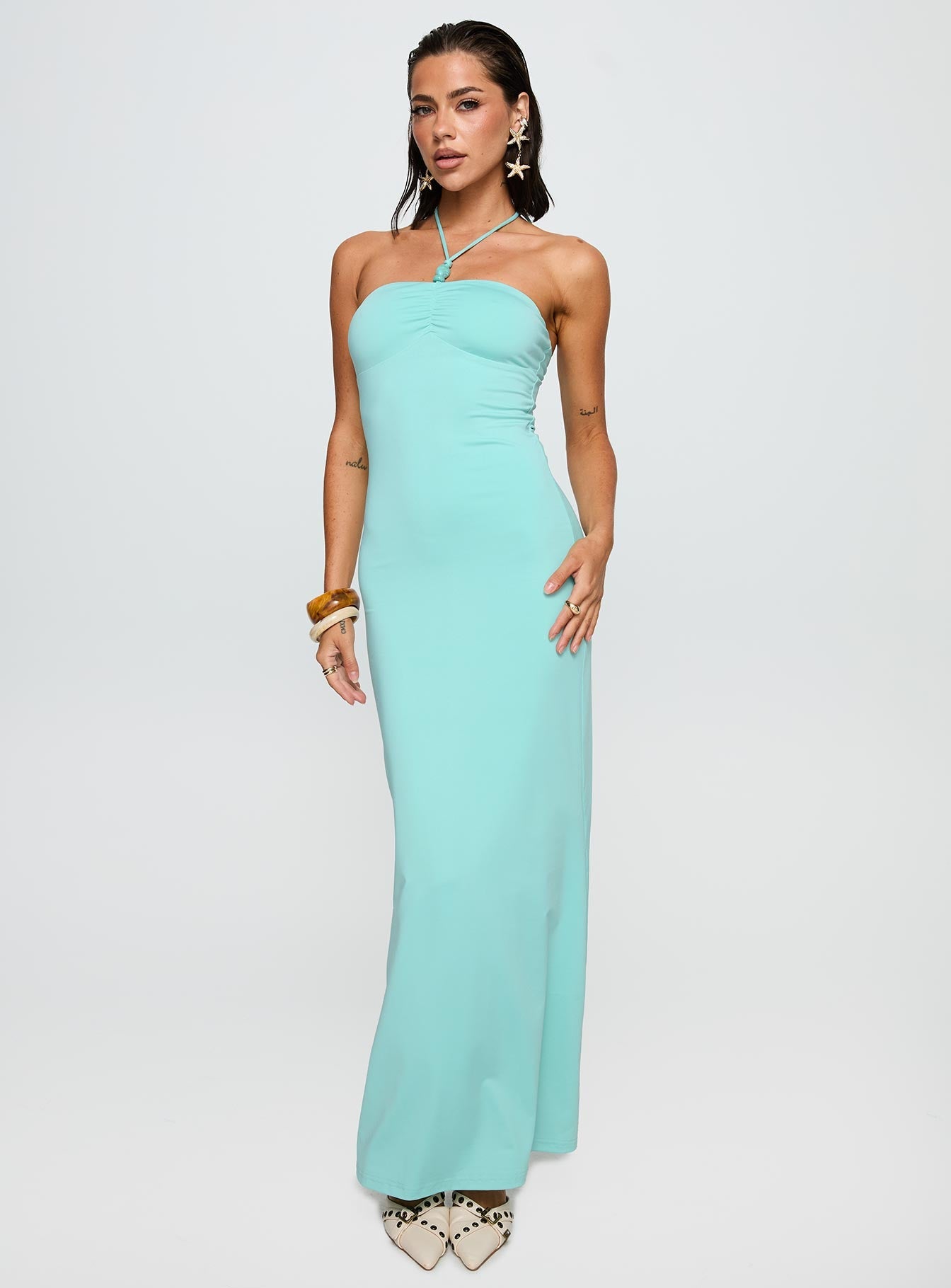 A Vision Hardware Detail Maxi Dress Blue