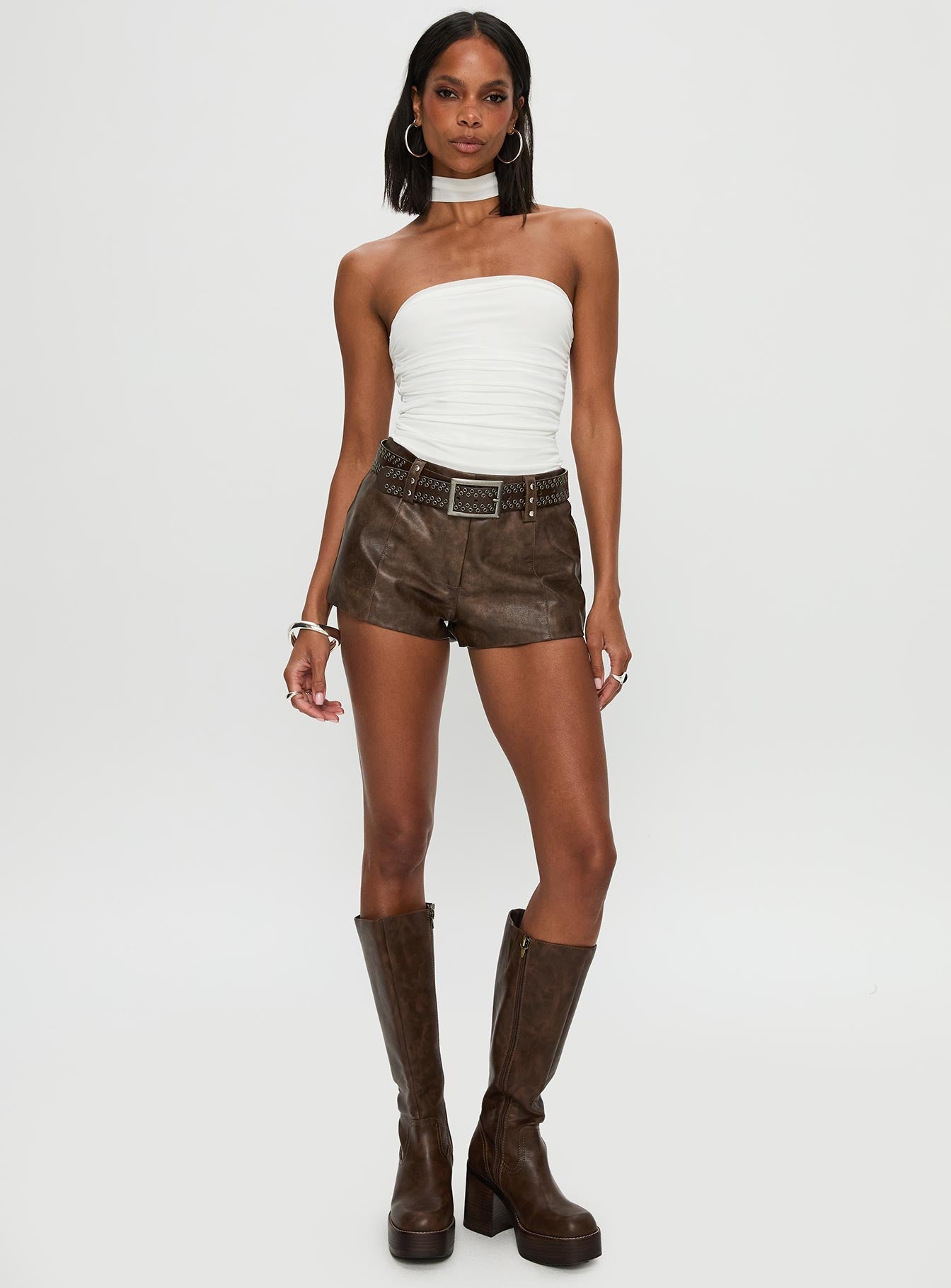 Sorelle Scarf Bodysuit White