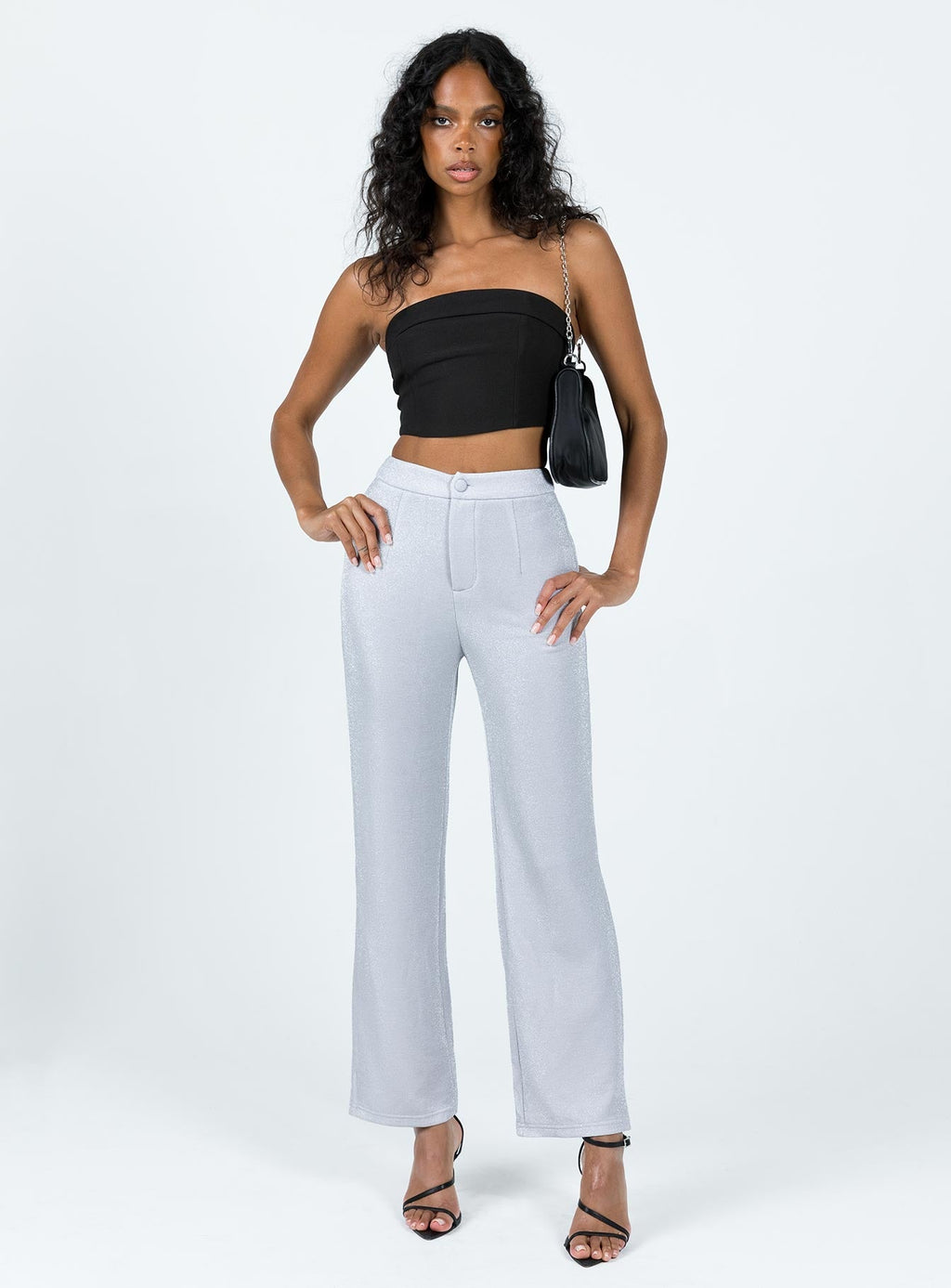 Croft Pants Silver Glitter