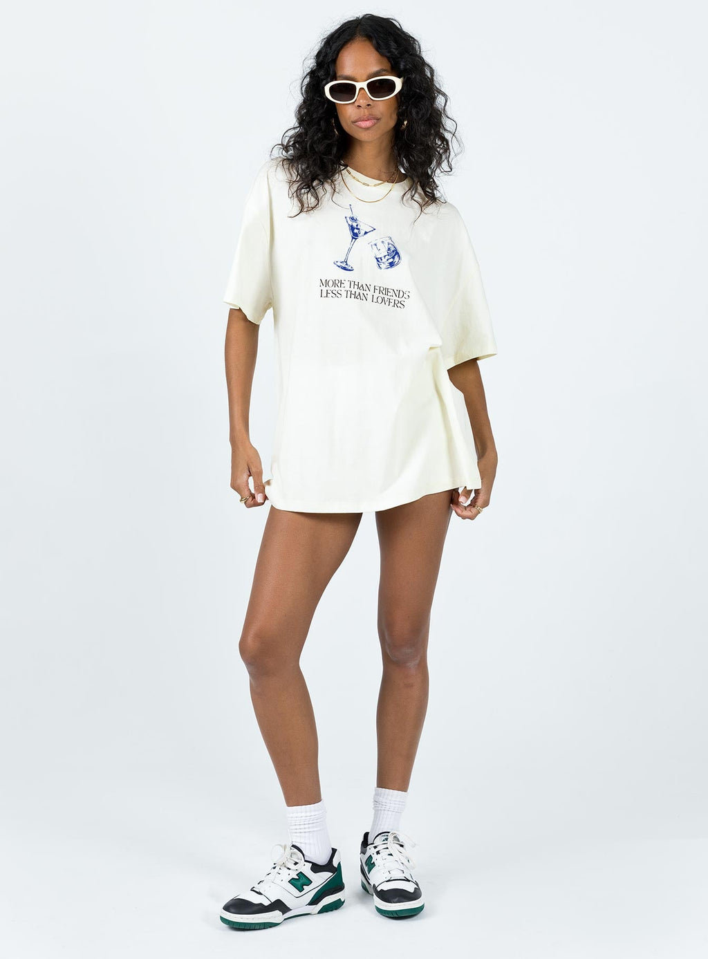More Than Friends Oversized Tee Off White