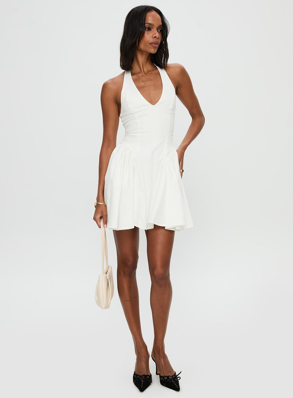 Karisse Halter Mini Dress White