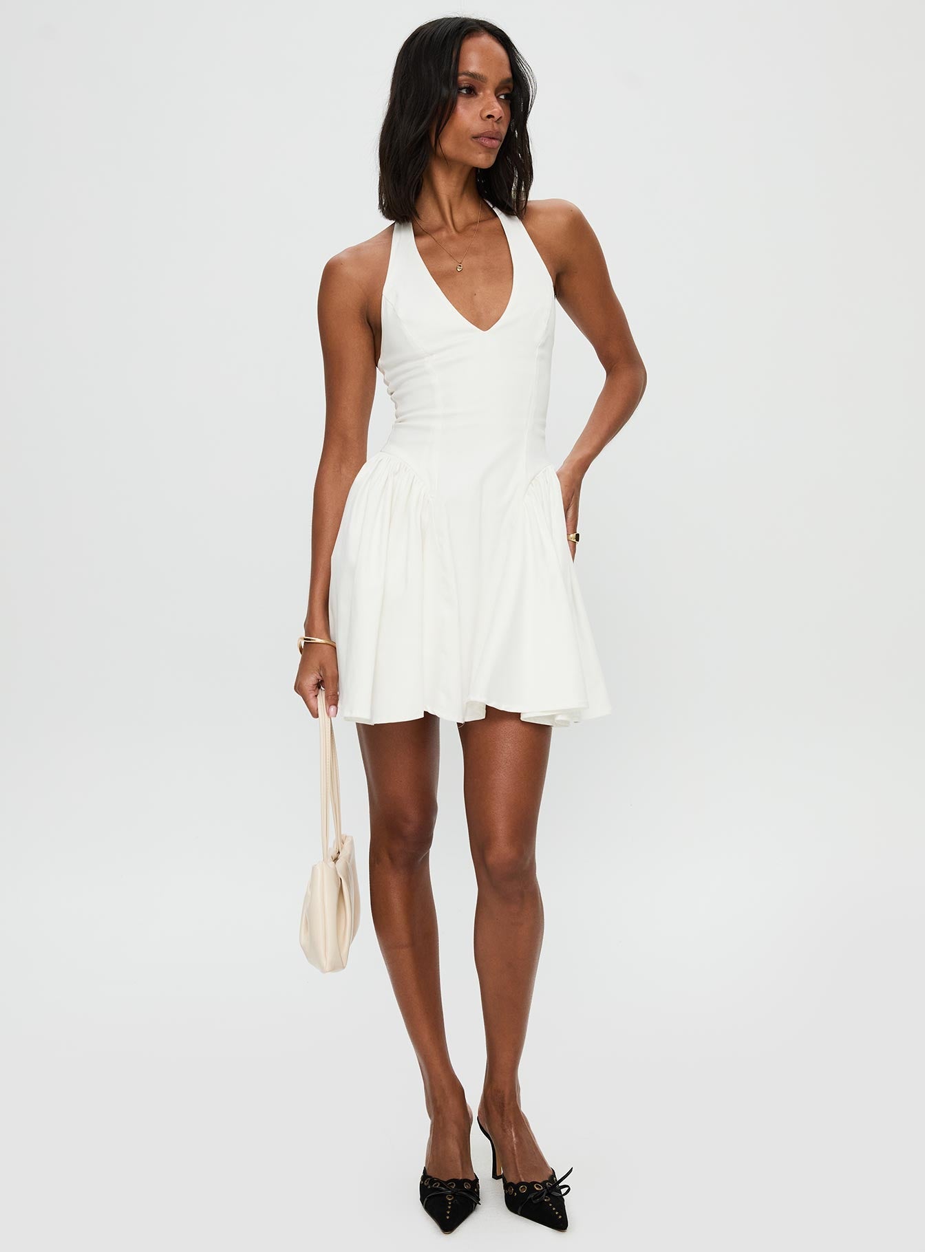 Karisse Halter Mini Dress White