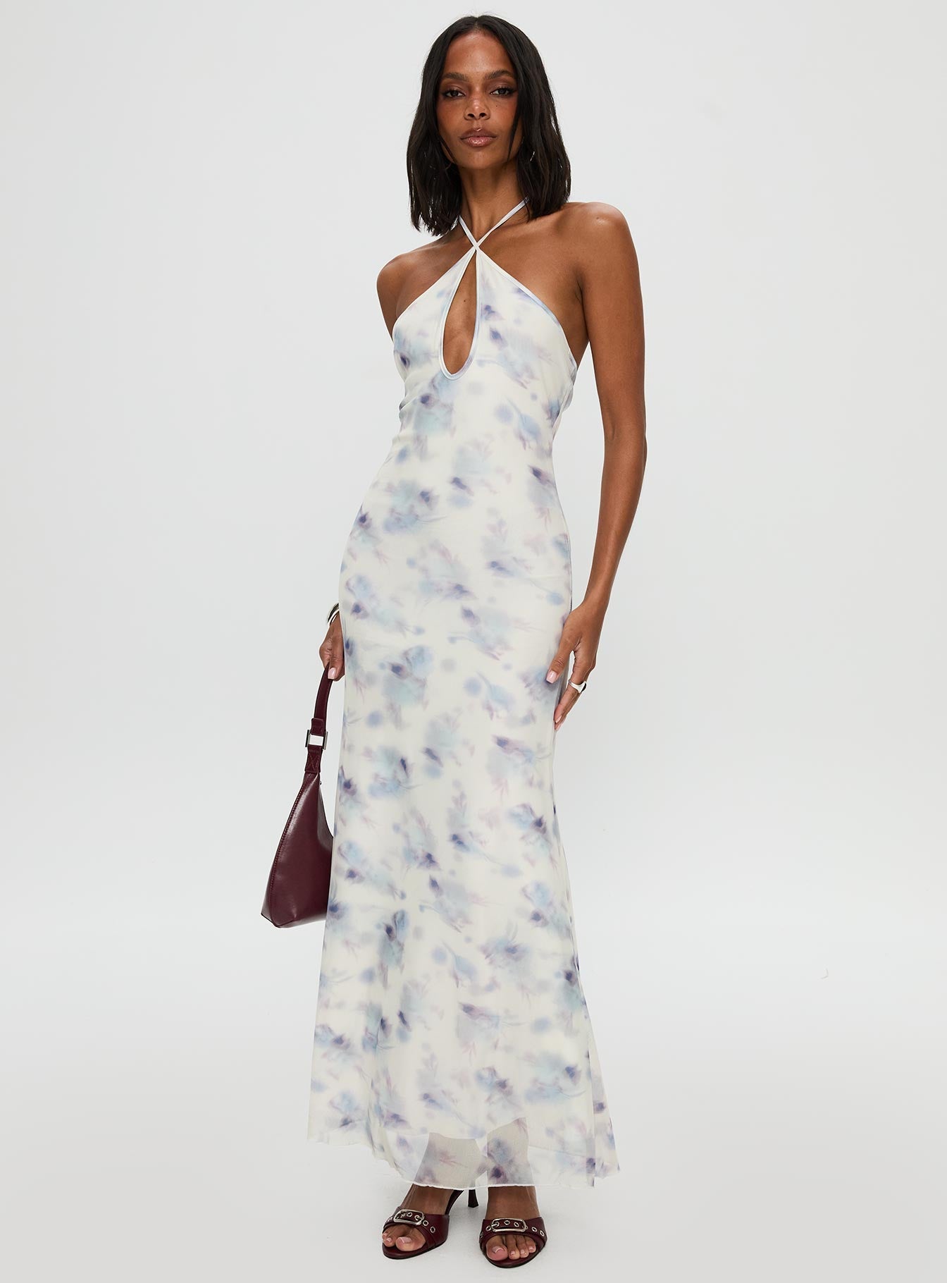 Walk On Water Halter Maxi Dress White