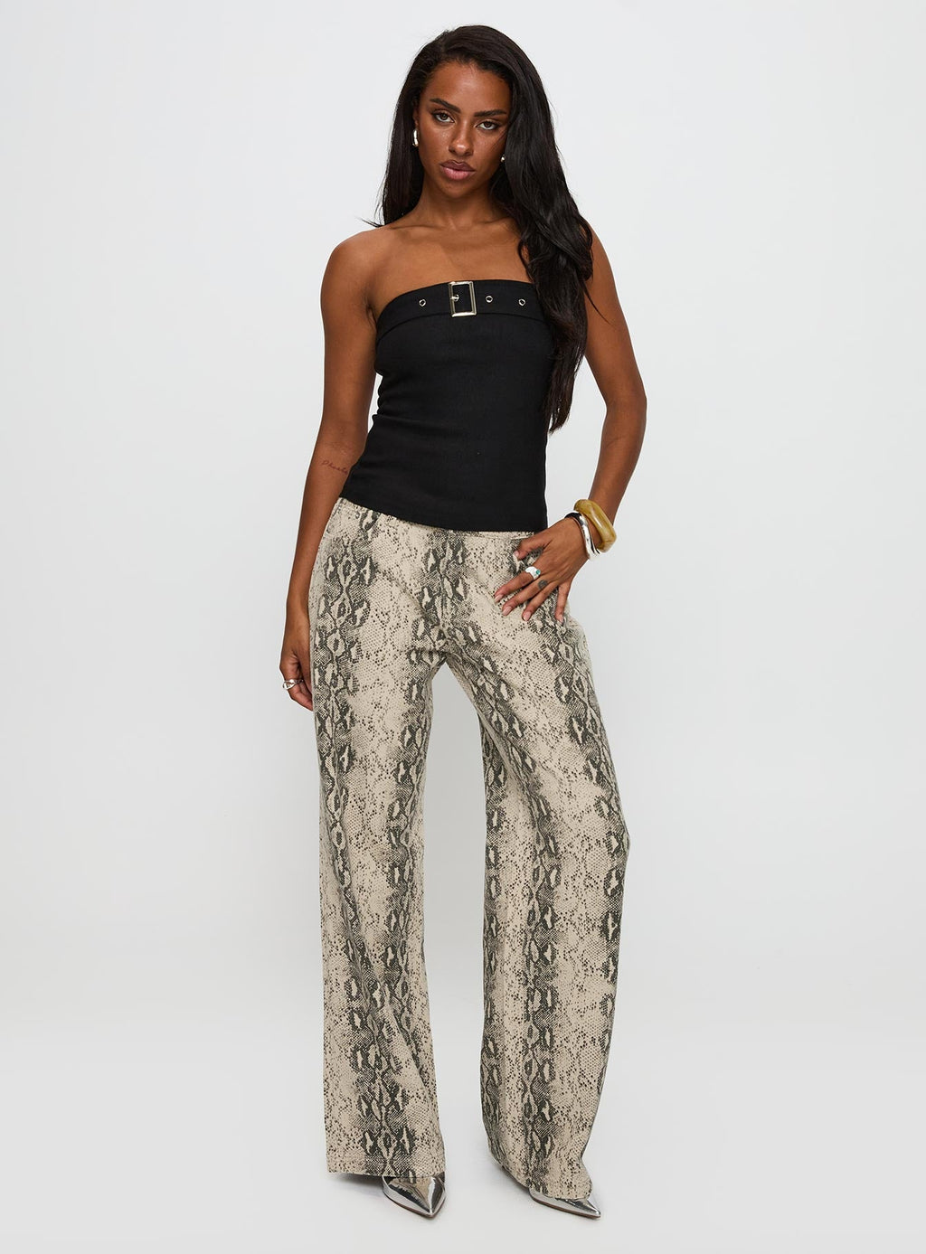 Serpentina Low Rise Straight Leg Jeans Snake
