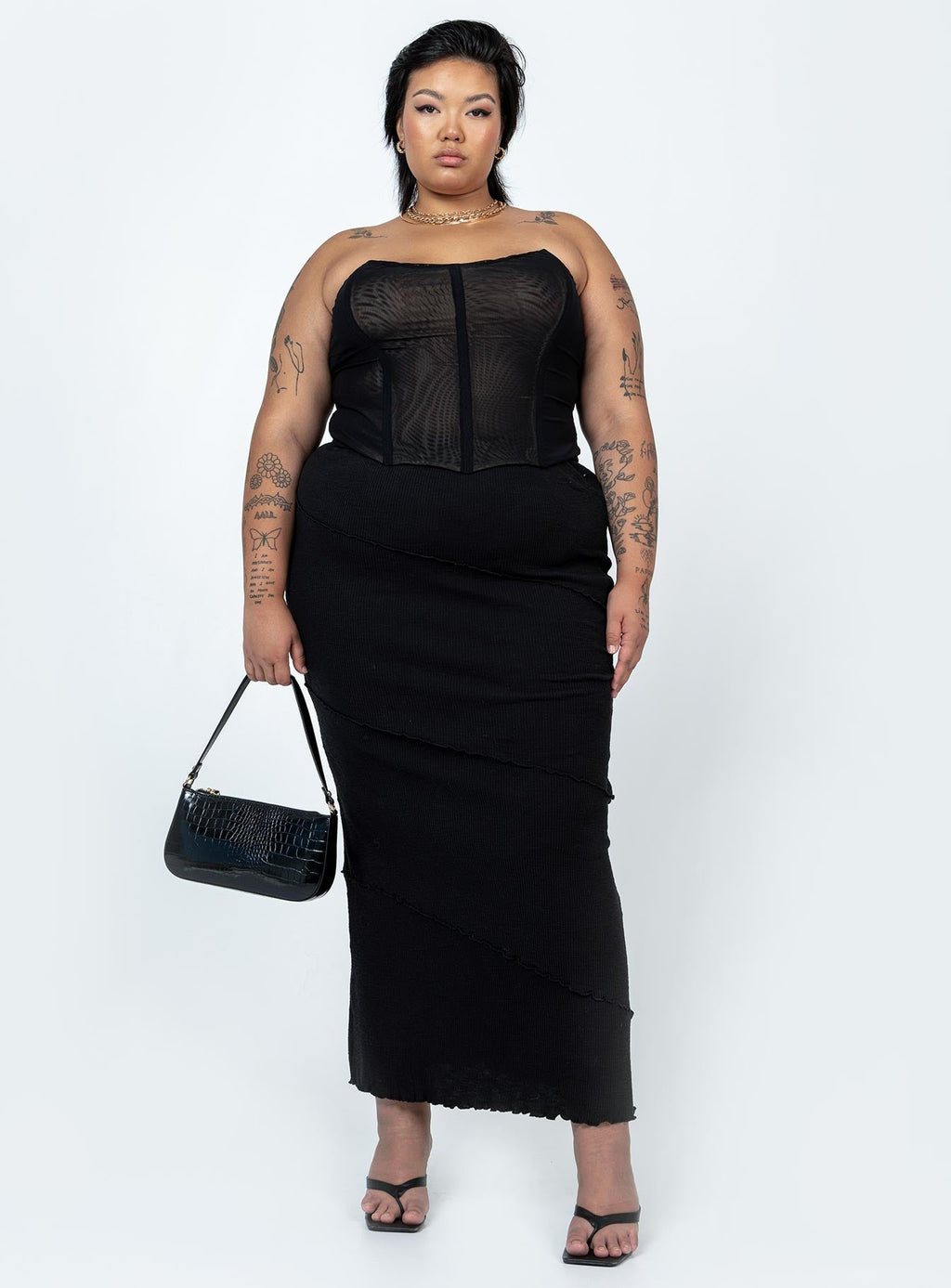 Oscar Maxi Skirt Black Curve